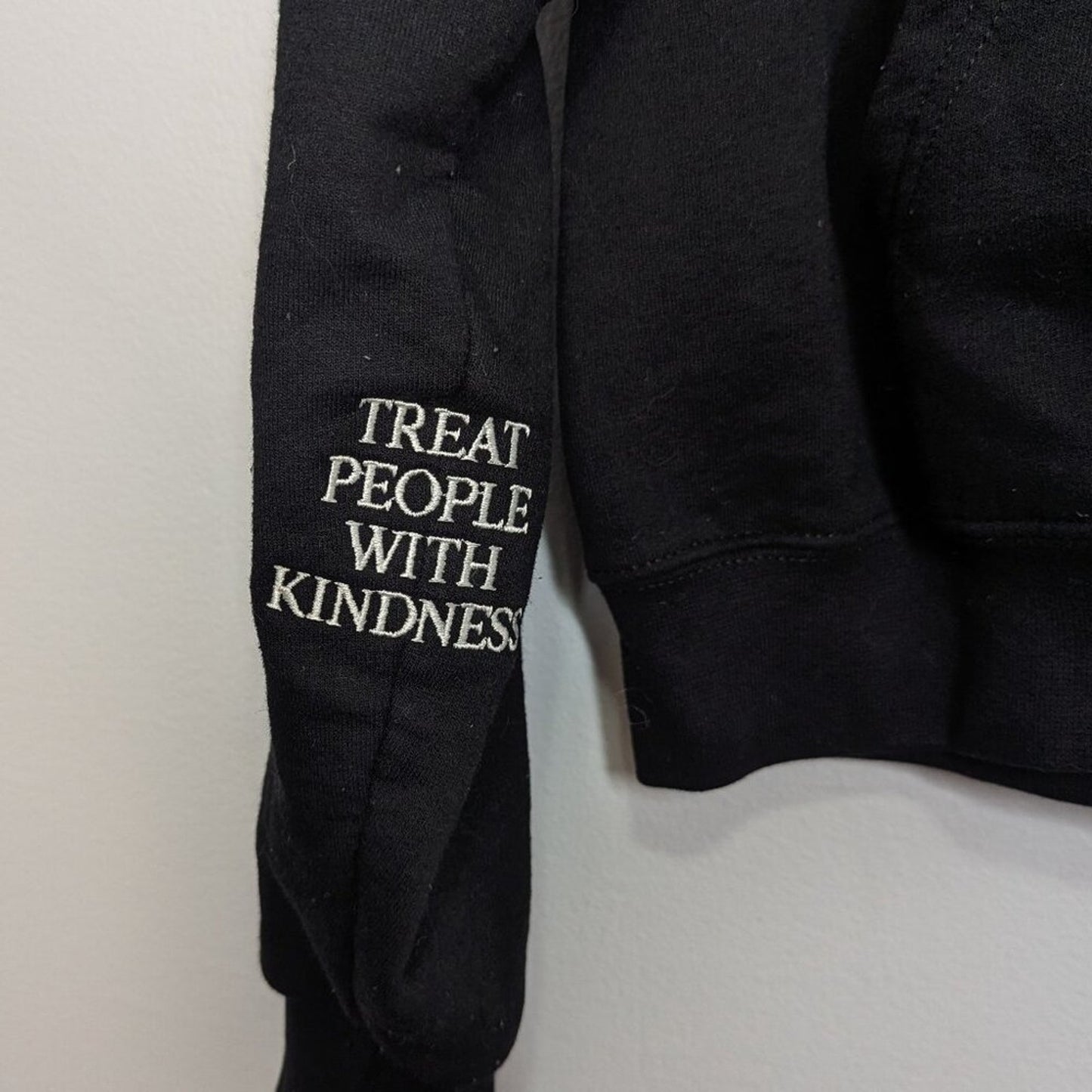 Harry Styles Black Long Sleeve Embroidered Hoodie Treat People With Kindness M