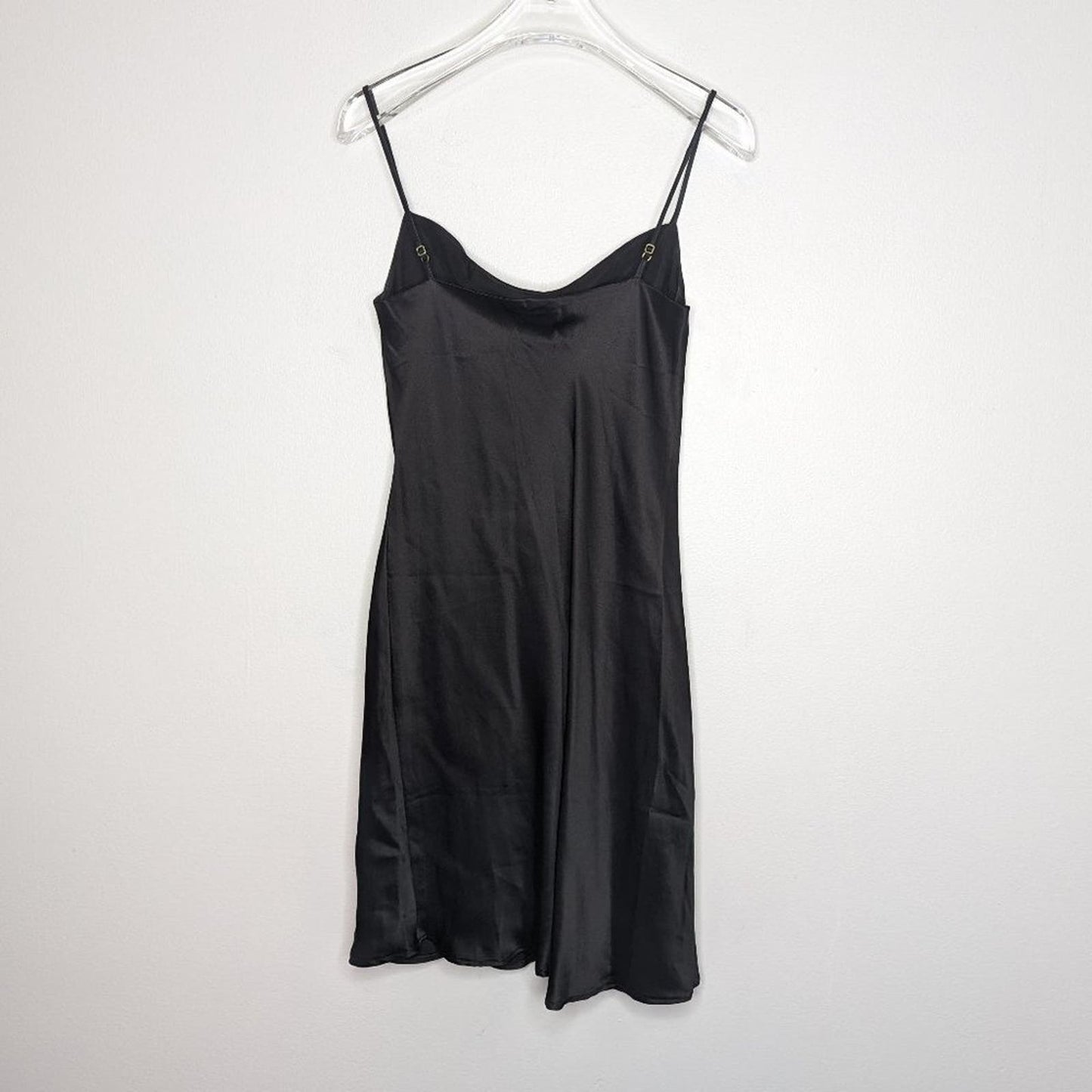 Cloud Hunter Black Silk Slip Dress Sleeveless Scoop Neck Spaghetti Straps Size S