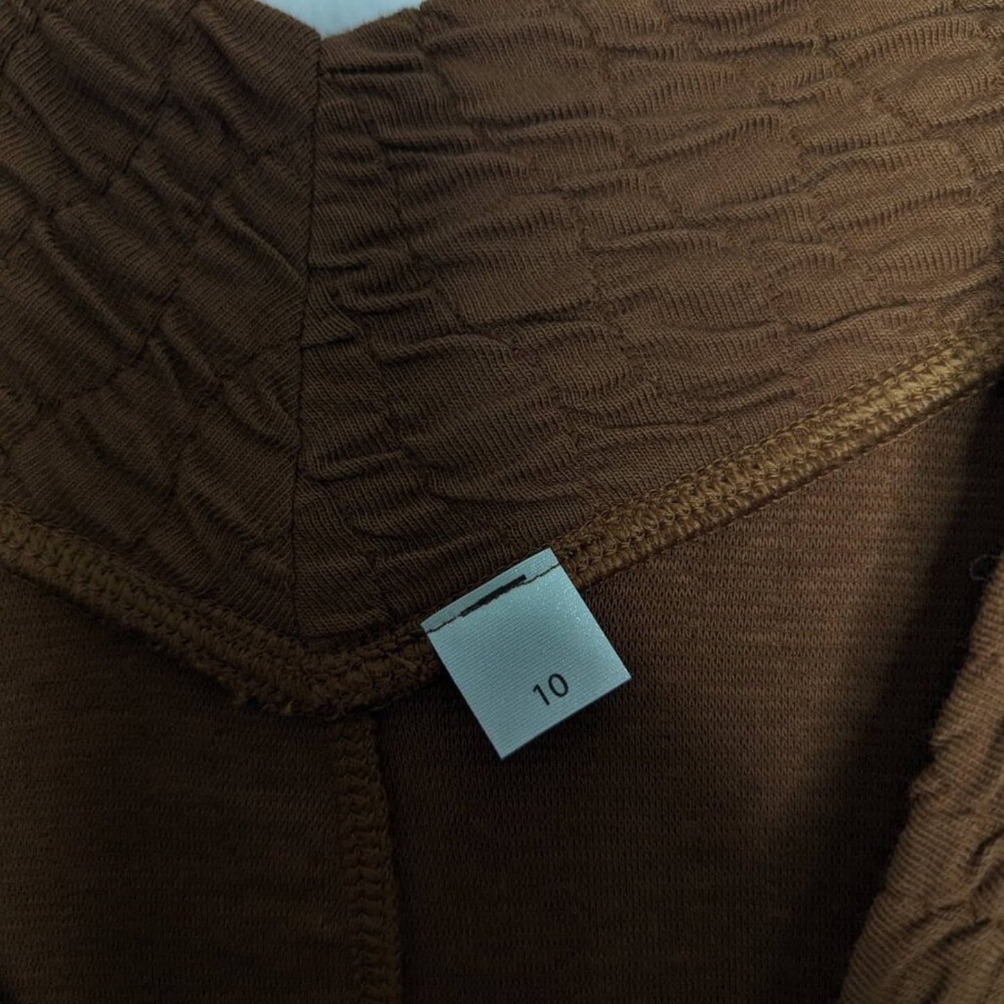 Lululemon Copper Brown Rippled V-Neck Pullover Long Sleeve Pockets Oversized Top