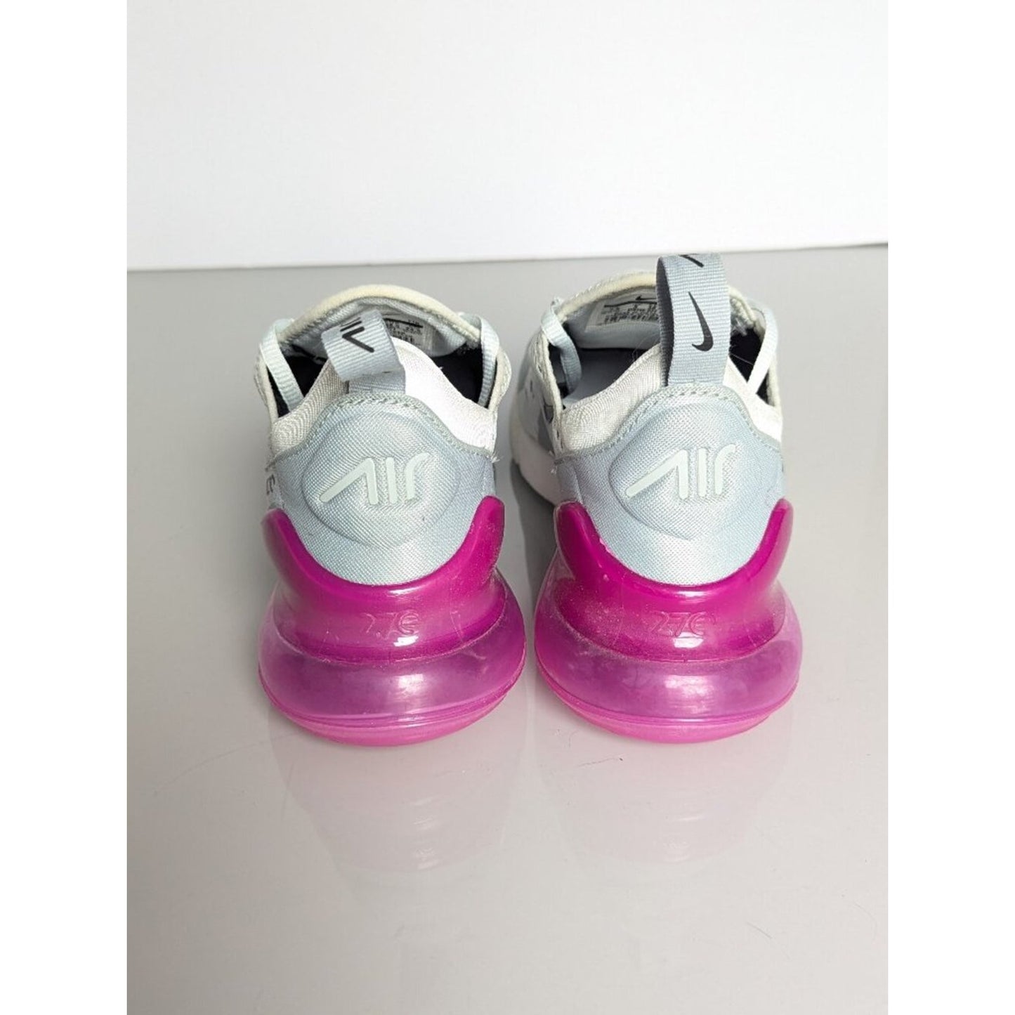 Nike Air Max 270 Barely Gray Fuschia Sneaker Size 7.5 Comfort Stretch Running