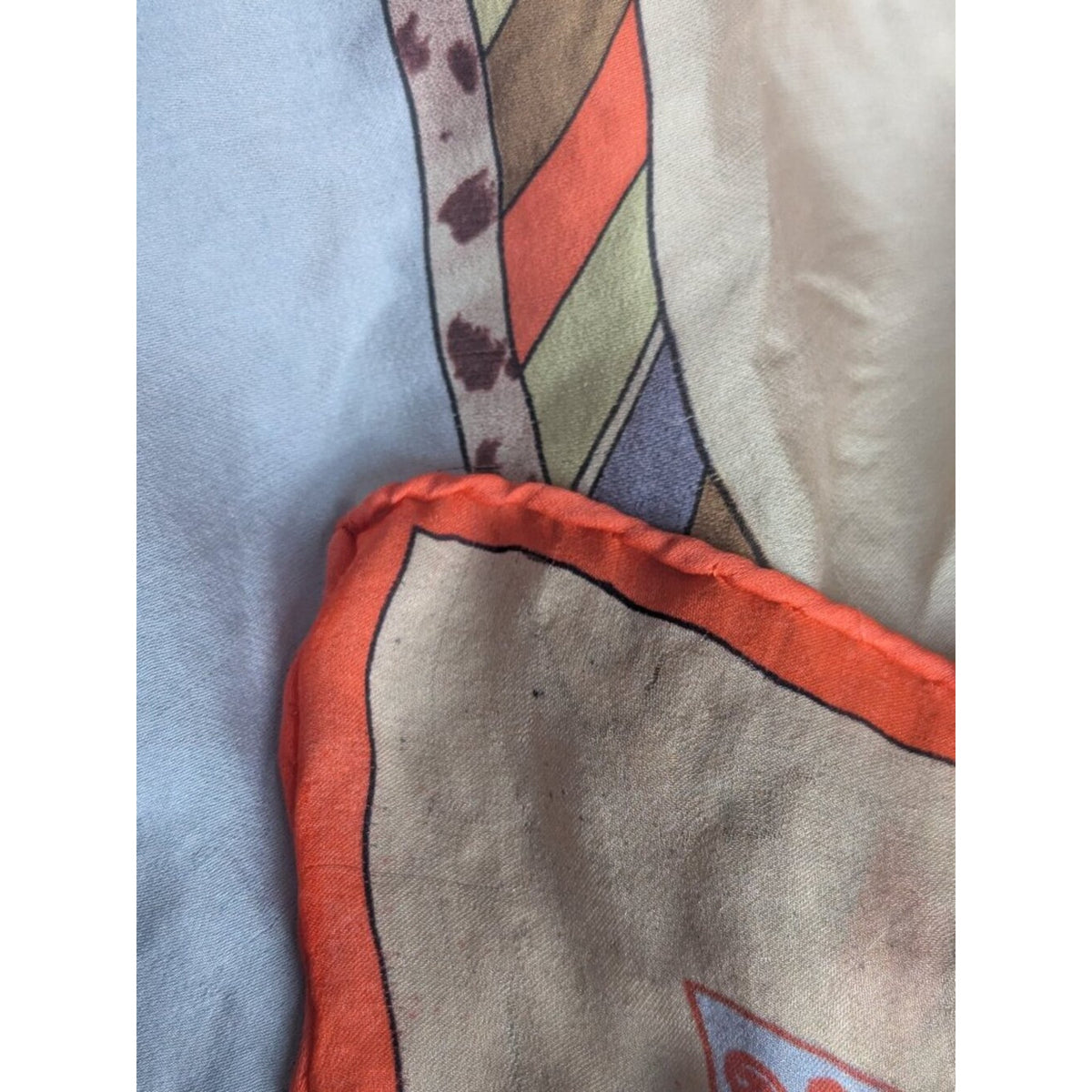 Vintage Leonard Paris Floral & Geometric 53 in Large Silk Square Scarf