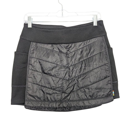 Smartwool Black Smartloft Pull-On Skirt Side Pockets Wool Lined Mid Rise Stretch