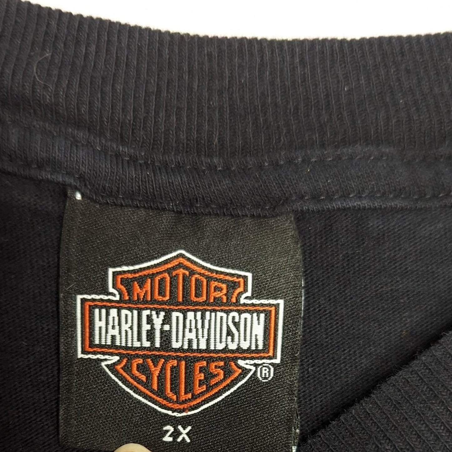 Harley Davidson Black Vintage Holoubek Graphic T-Shirt Savannah Georgia Size 2X