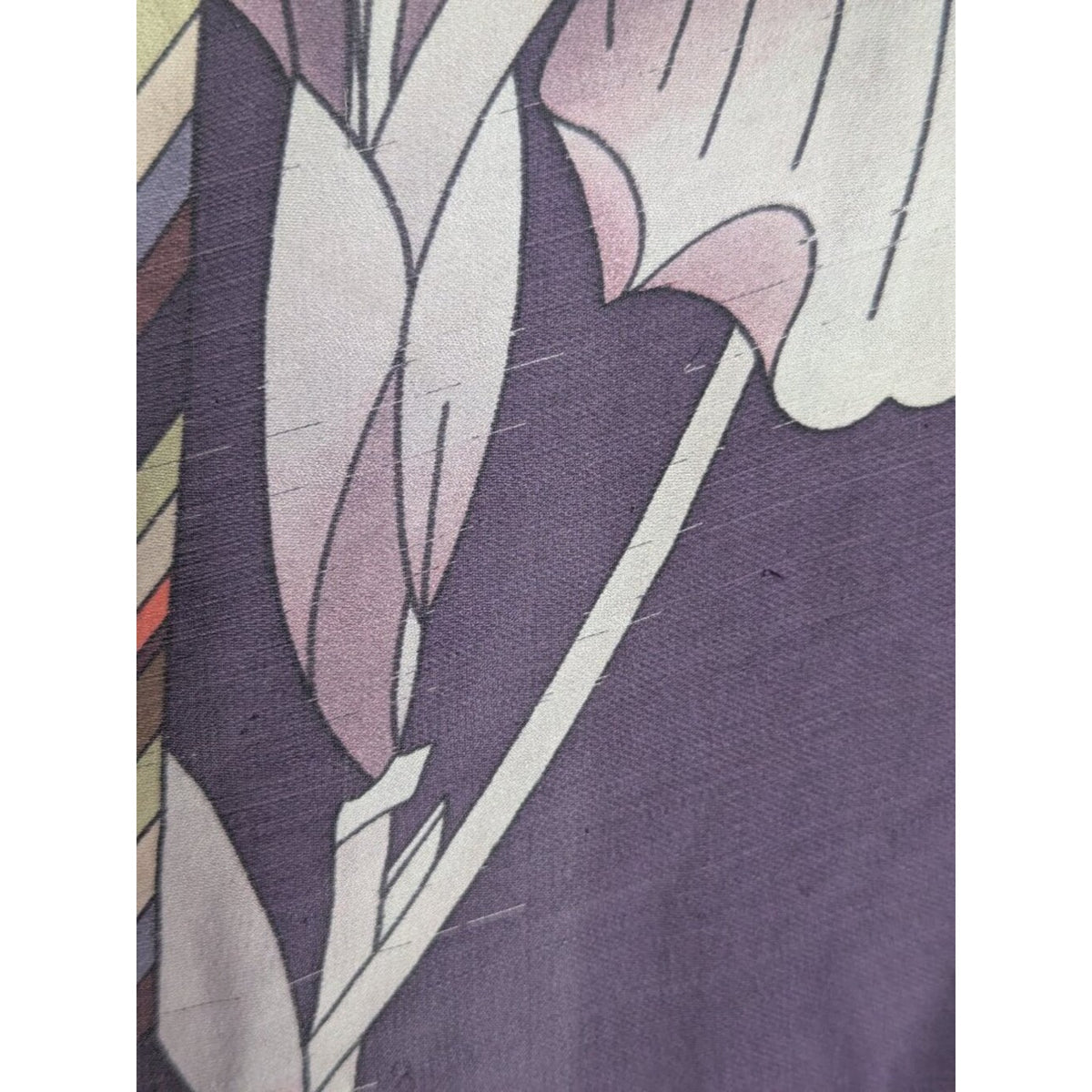 Vintage Leonard Paris Floral & Geometric 53 in Large Silk Square Scarf