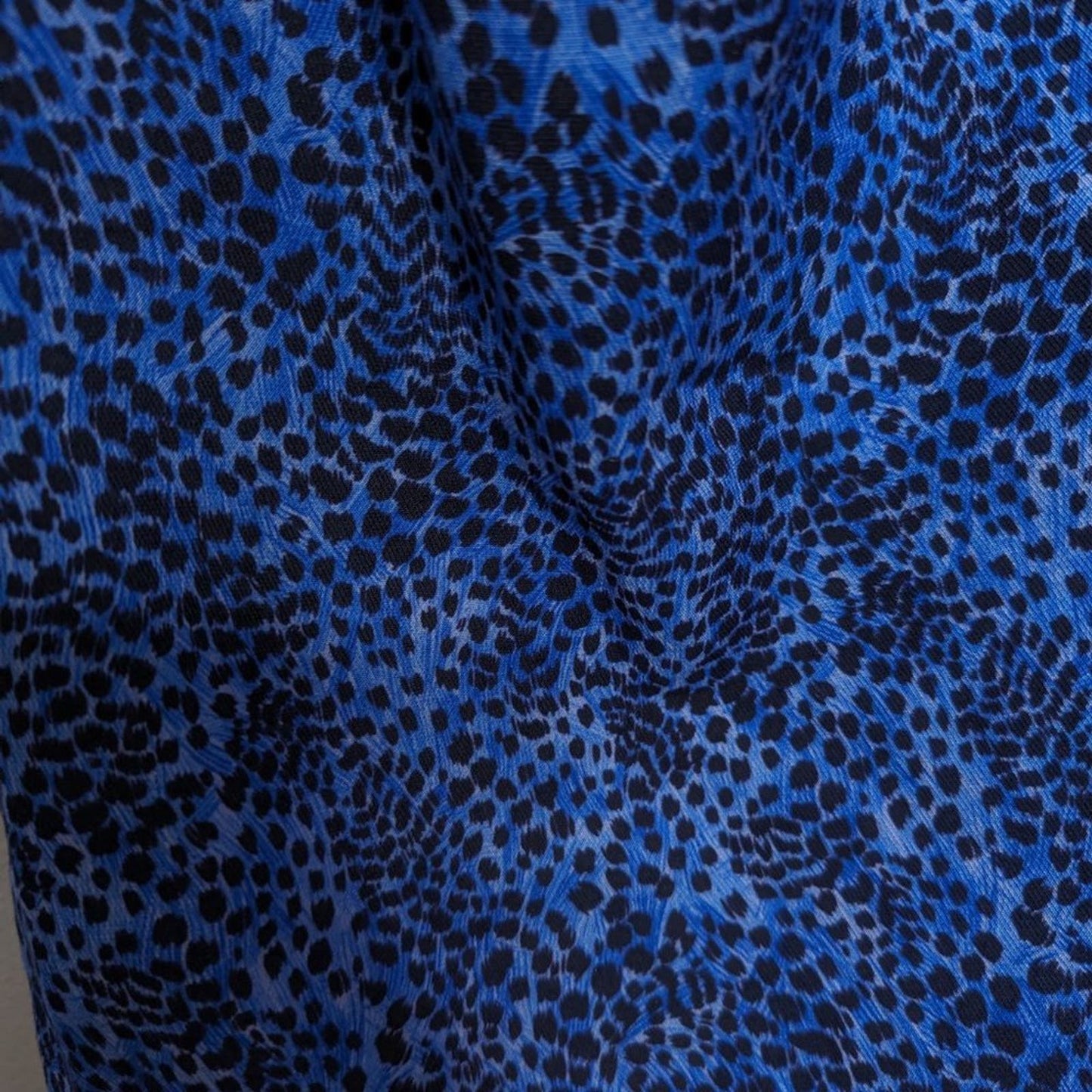 & Other Stories Blue Animal Print Sleeveless Mini Wrap Dress V-Neck Size 6