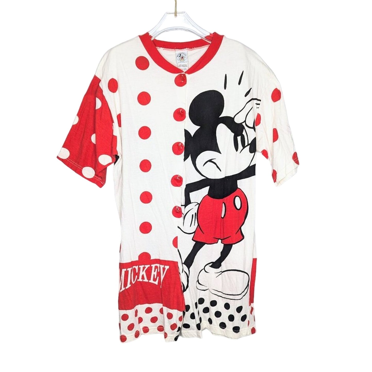 Mickey & Co Vintage Mickey Mouse Red Black Graphic Print Pajama Romper Disney L