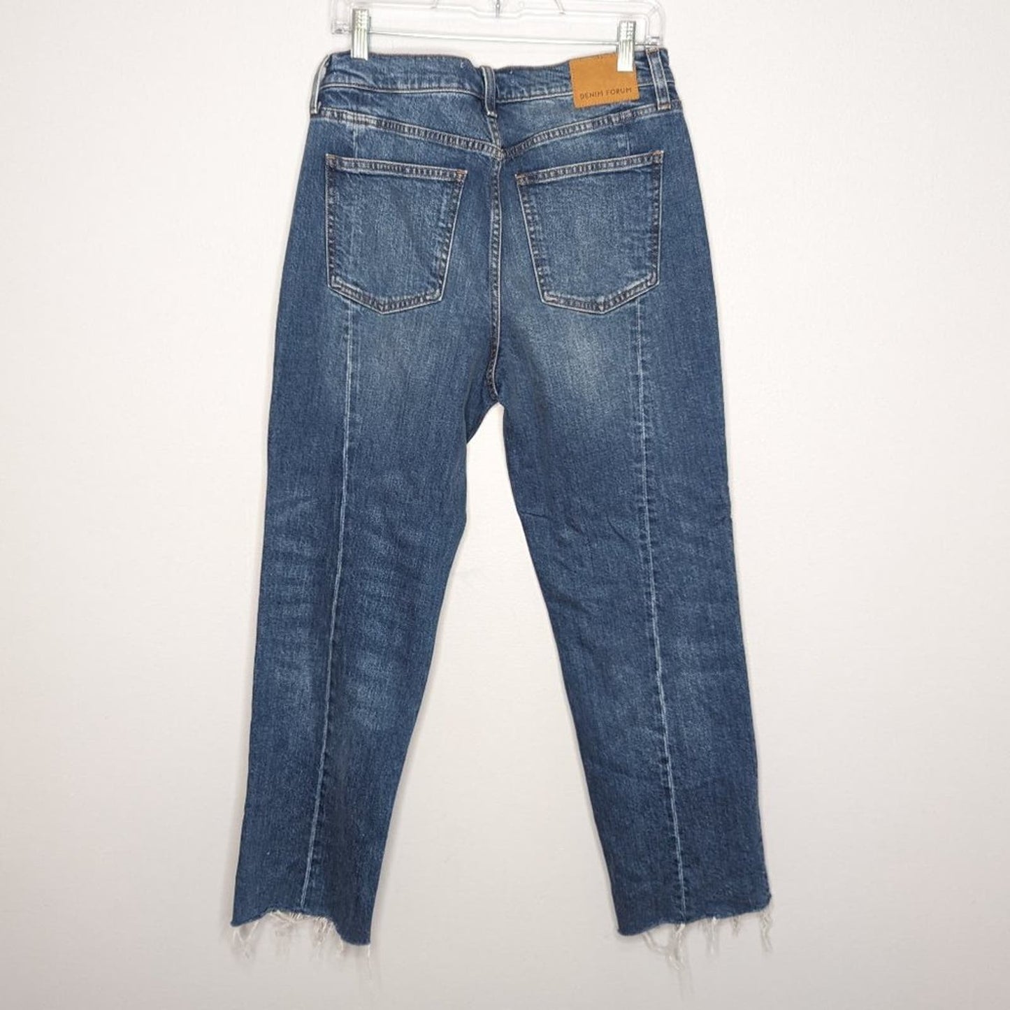 Denim Forum Medium Wash The Arlo Hi-Rise Seam Jean High-Waisted Straight Leg 30