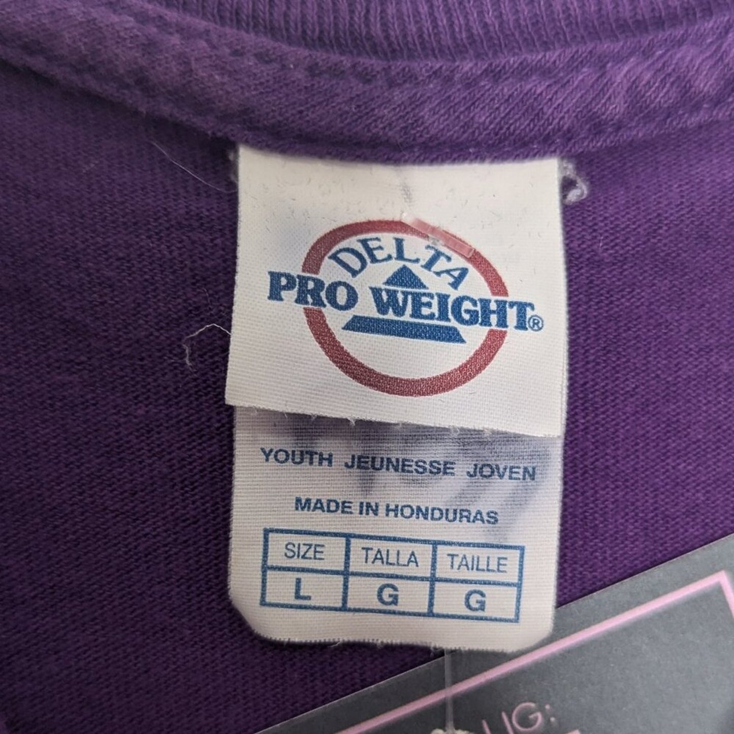 Vintage Upcycled Purple Short Sleeve Cropped Houston Texas T-Shirt Neon Pink