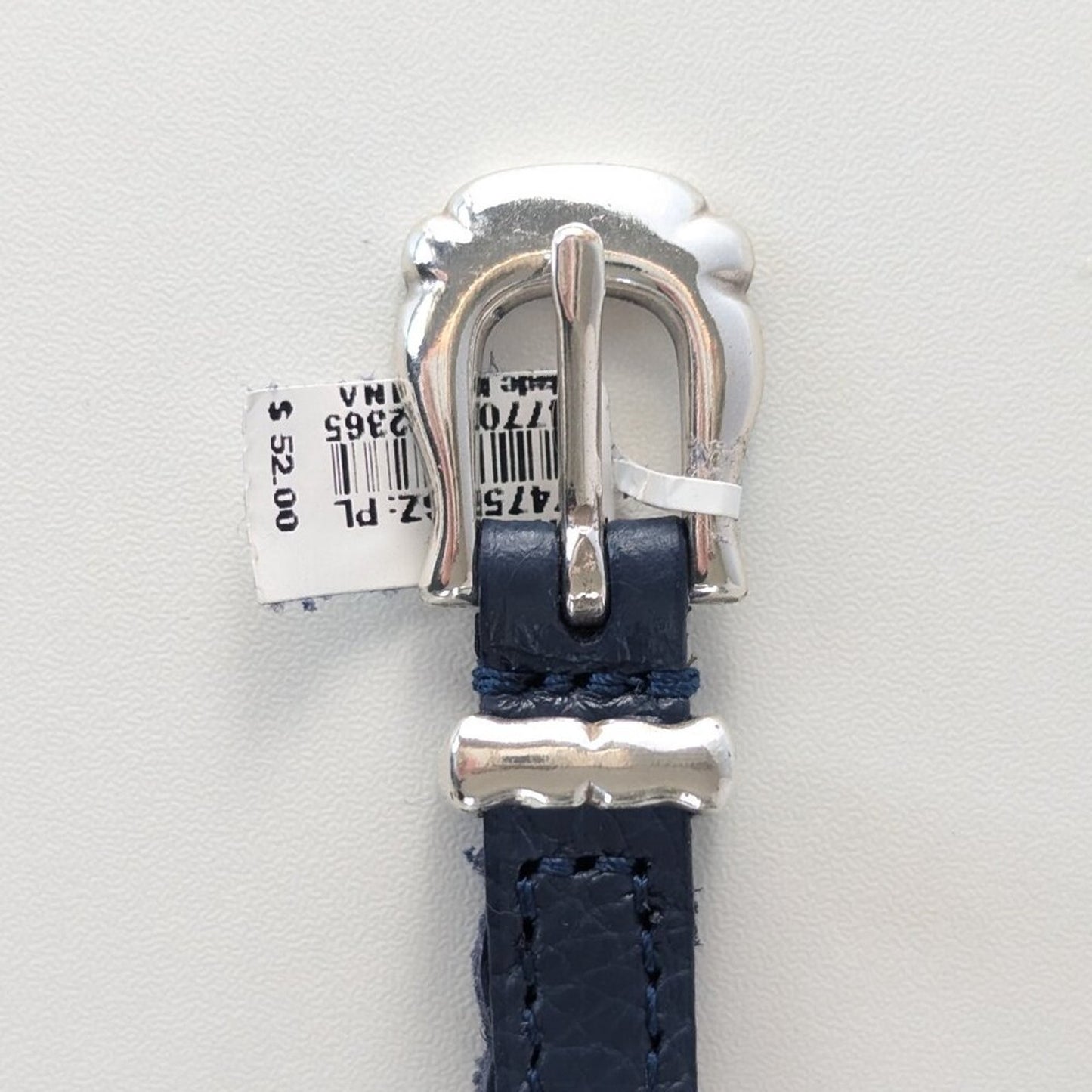 Brighton Navy Roped Heart Braid Bandit Leather Bracelet Adjustable Buckle NWT