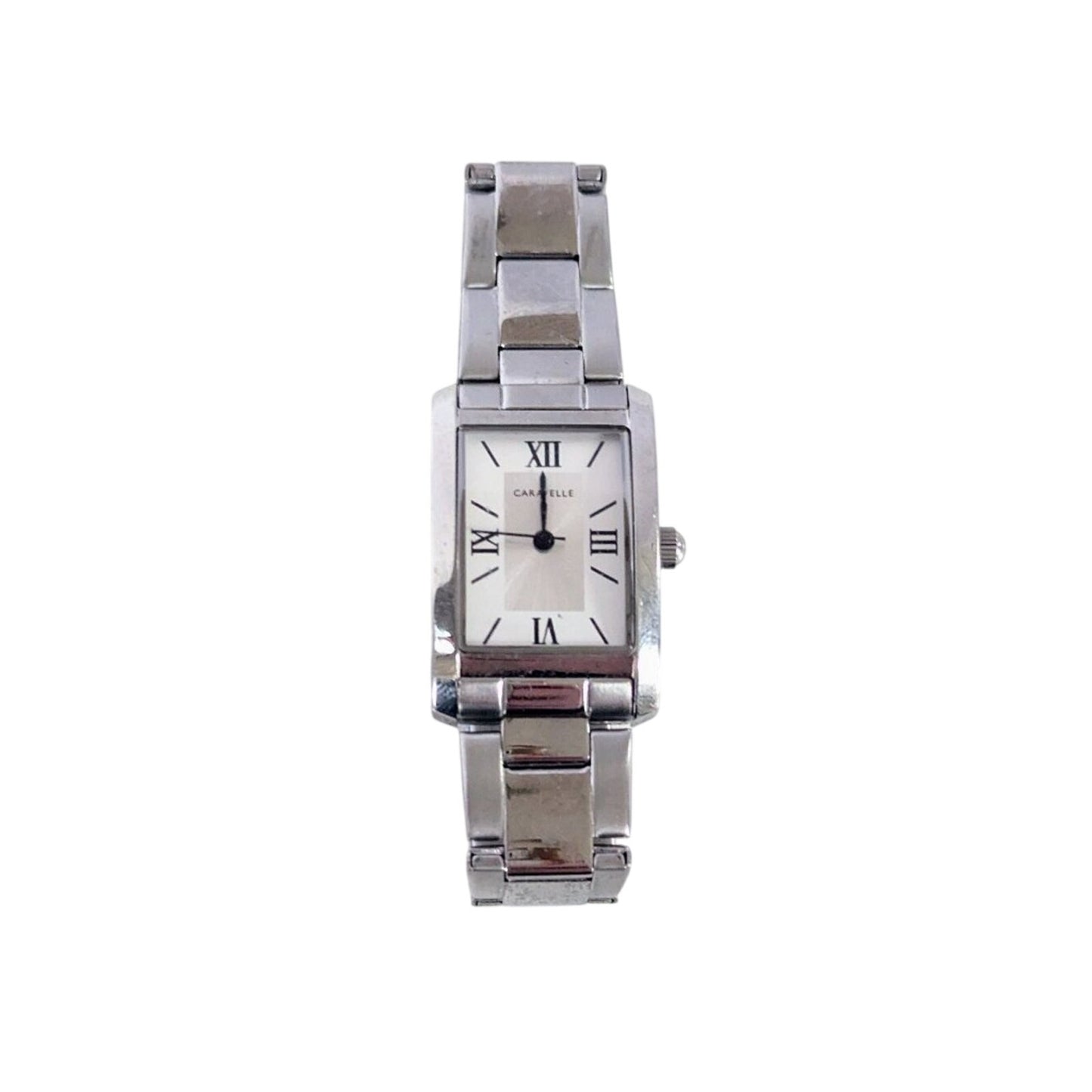 Caravelle by Bulova Stainless Steel Rectangular Bracelet Watch NEEDS BATTERY