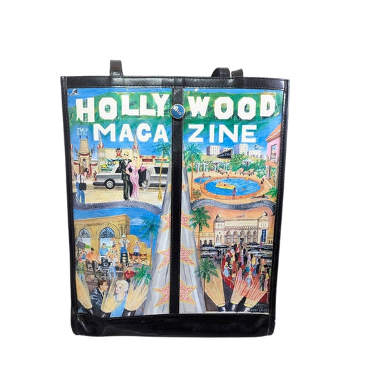 Lutci Vintage Black Hollywood Movies Magazine Anna Silvey Illustration Tote Bag