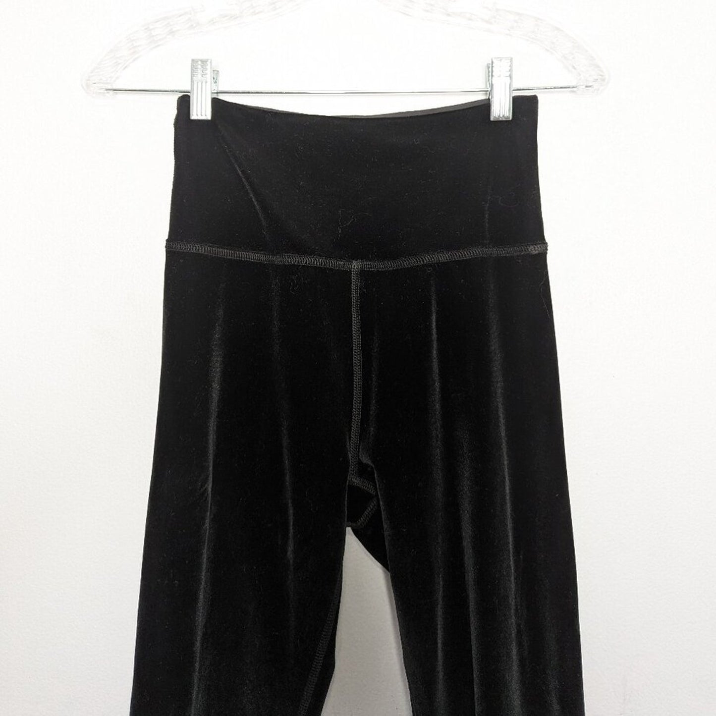 Beyond Yoga Black Velvet Leggings Stretch Pull On High Rise Size S