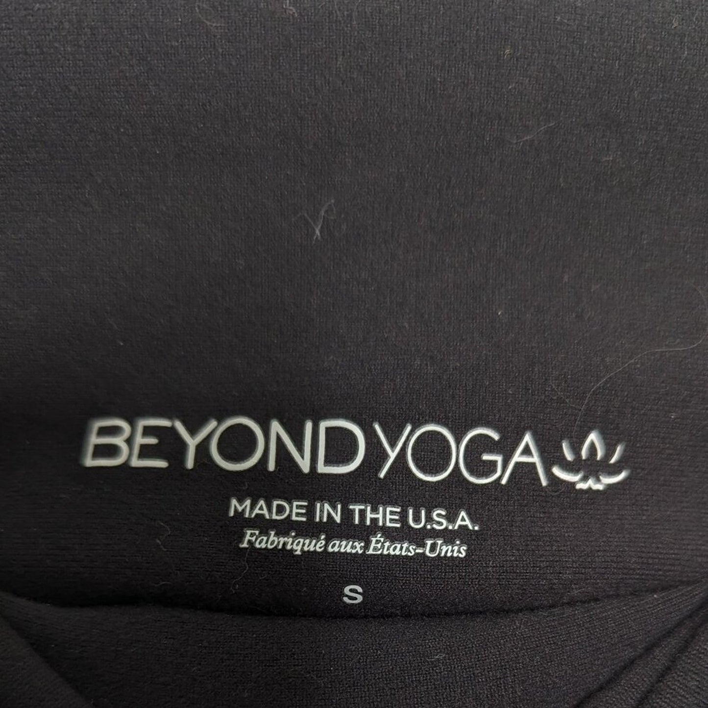 Beyond Yoga Black Velvet Leggings Stretch Pull On High Rise Size S