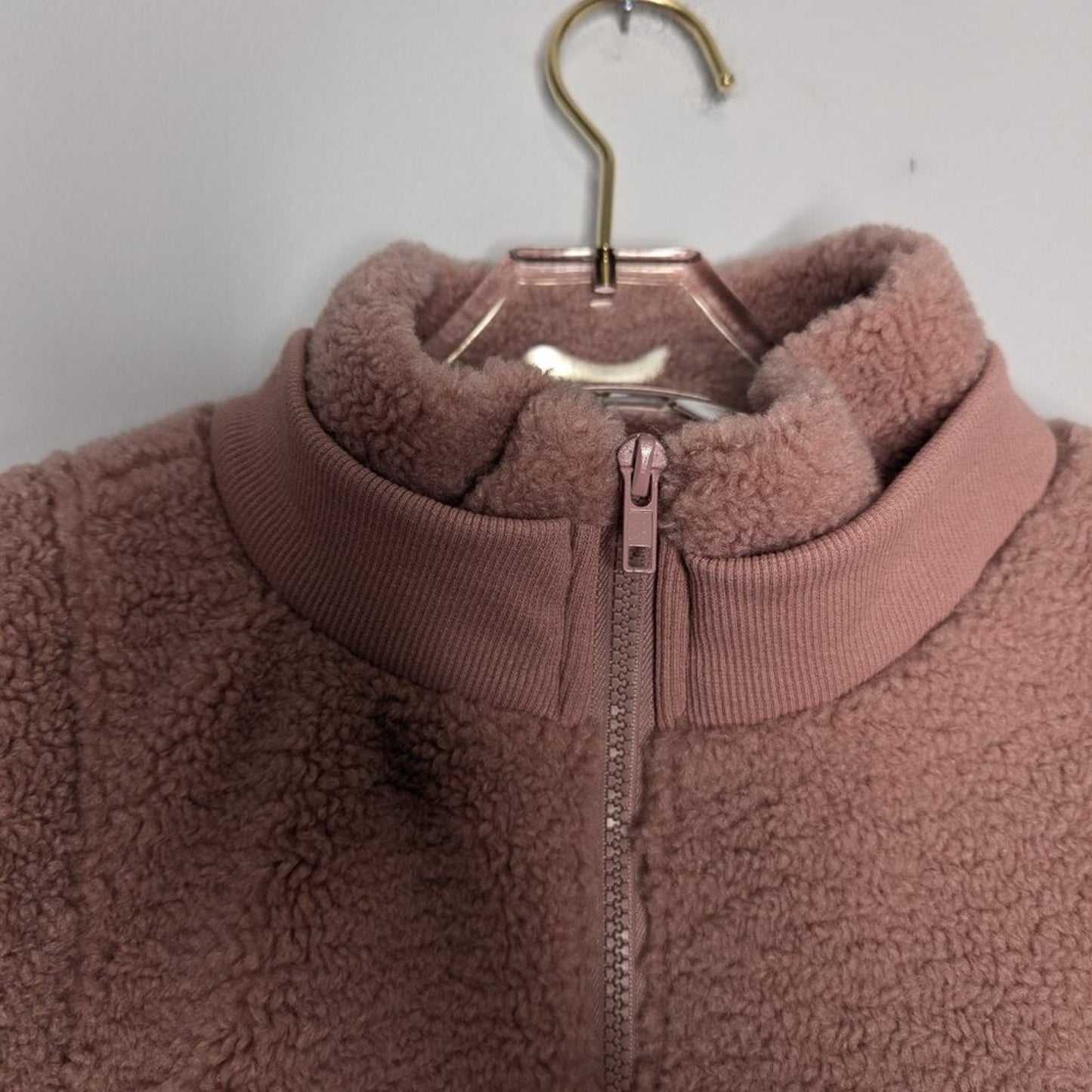 Sister Bloom Dusty Pink Thick Fleece Pullover Half Zip Pocket Long Sleeve L NWT