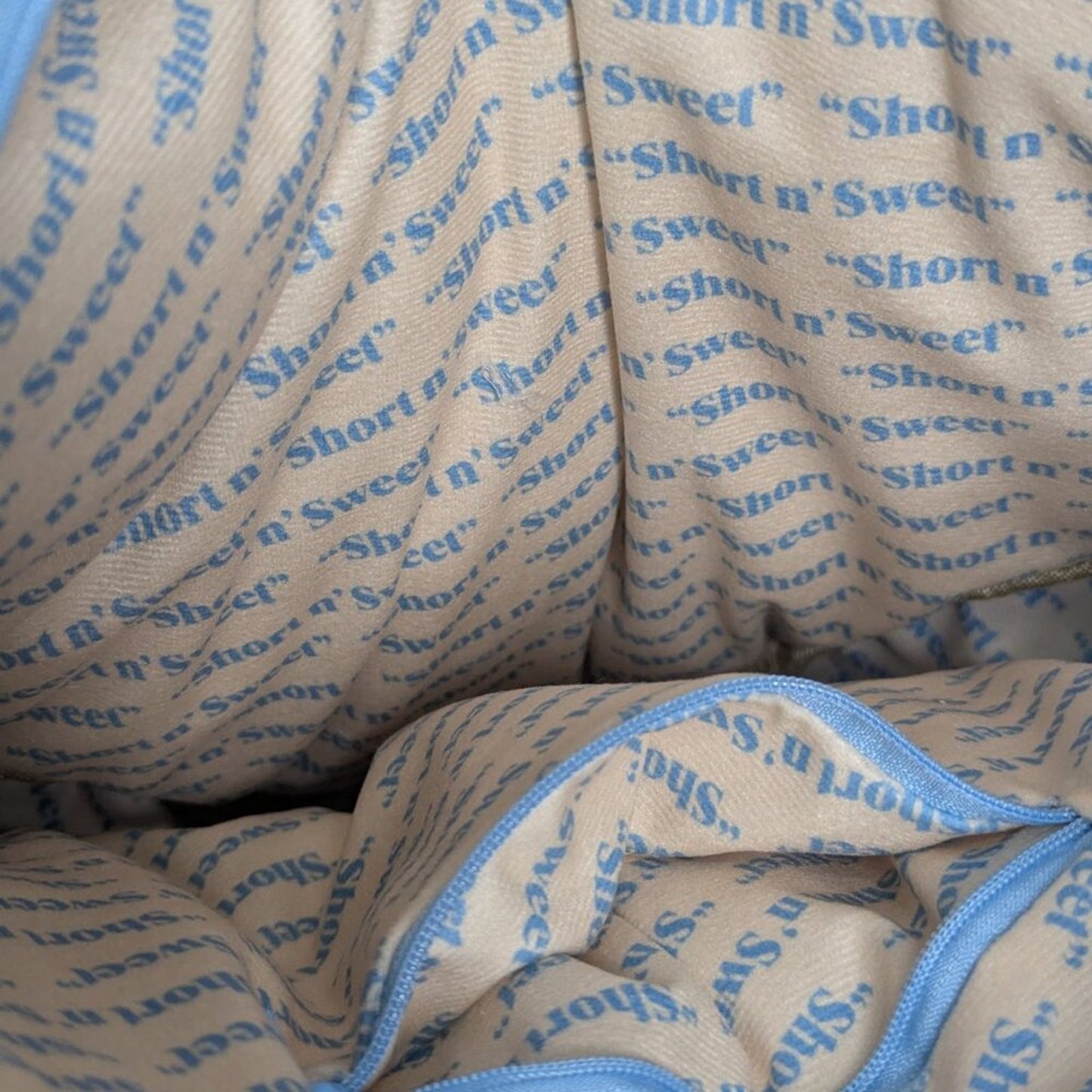 Sabrina Carpenter Light Blue Heart Shaped Short N Sweet Embroidered Ruffle Bag