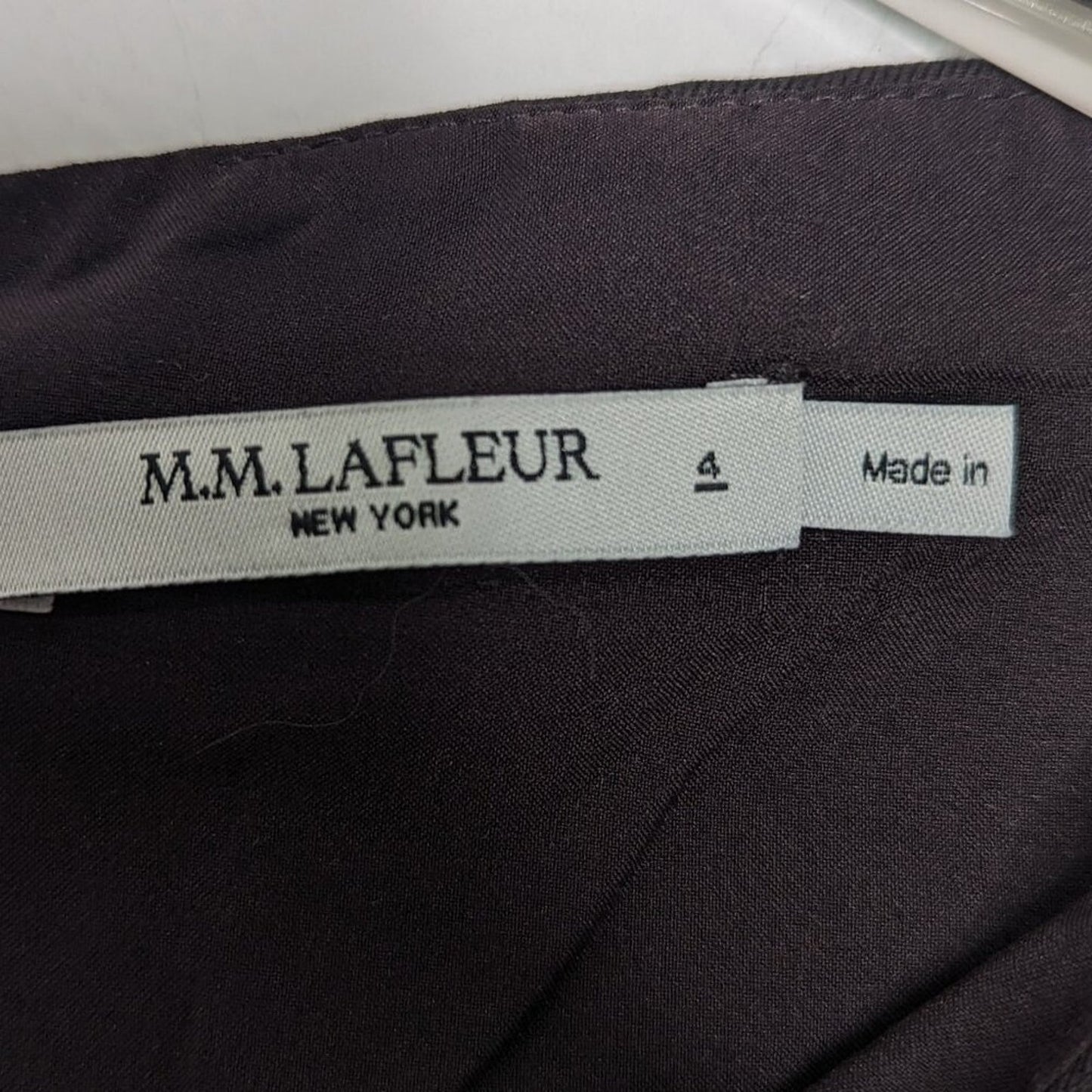 M.M. Lafleur Dark Gray The Rivka Top Washable Wool Twill Long Sleeve Square Neck