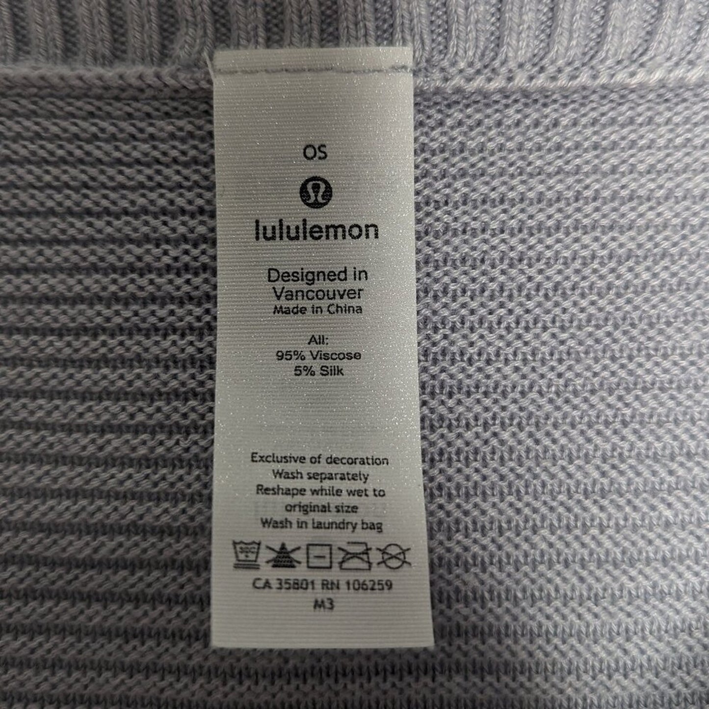 Lululemon Forward Flow Cape Poncho Silvery Blue Knit Pullover Loose Fit One Size