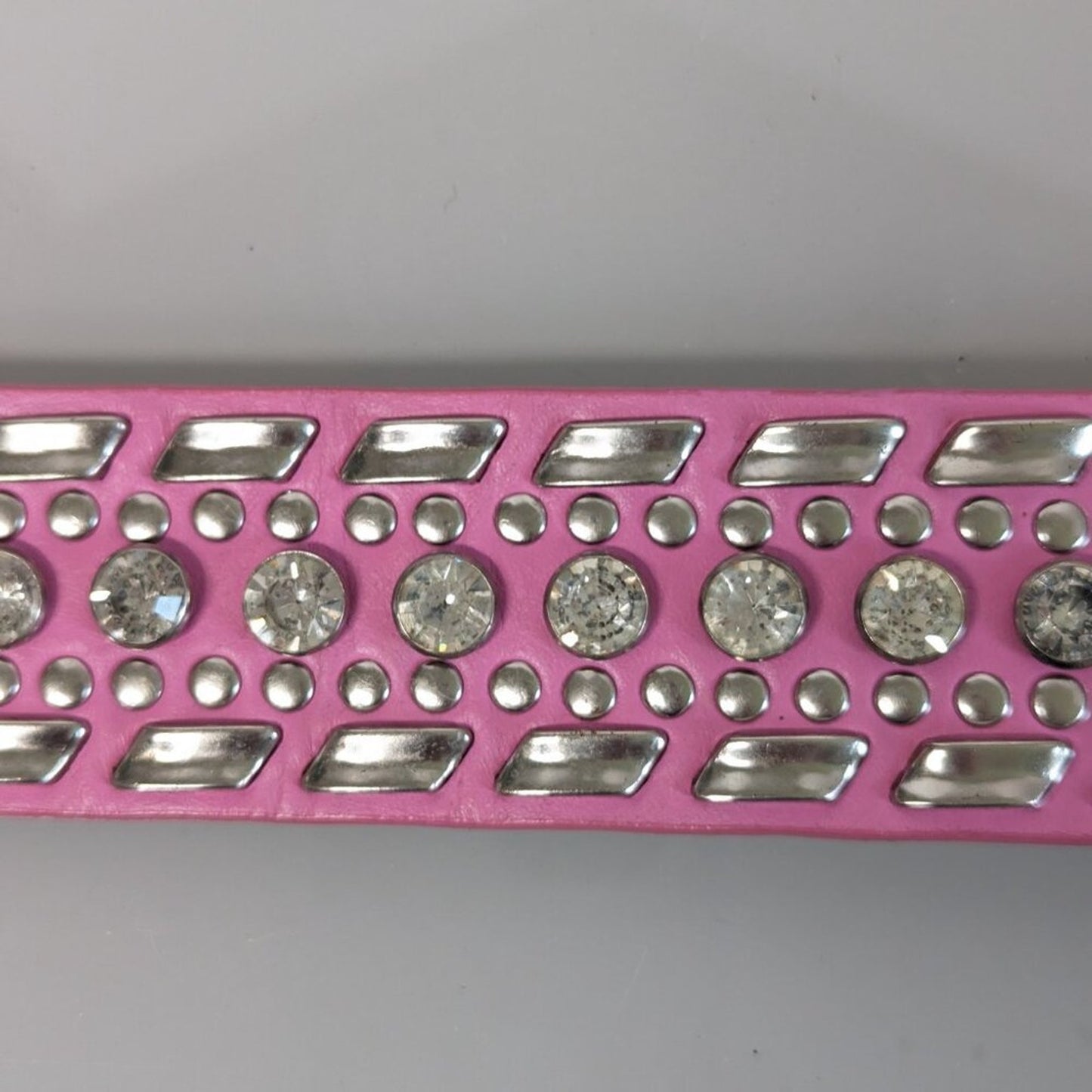 Nocona Belt Co Pink Leather Adjustable Belt Silver Studs Rhinestone Studded L