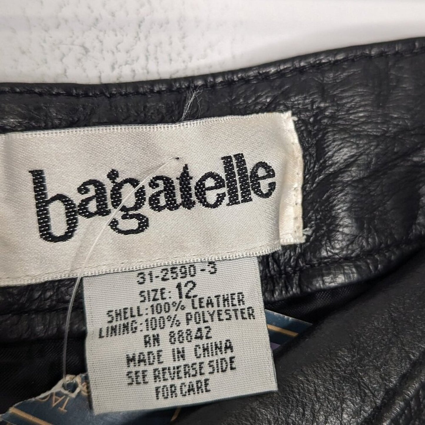 Bagatelle Vintage 90s Black Leather Pants Relaxed Fit High Waist Size 12