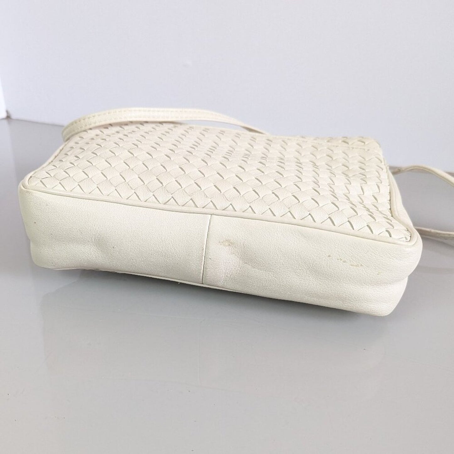Vintage Cream Woven Ganson Crossbody Bag Upcycled Jewelry Charms Hearts Flowers