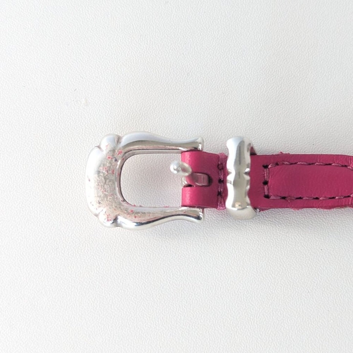 Brighton Pink Roped Heart Braid Bandit Leather Bracelet Adjustable Buckle