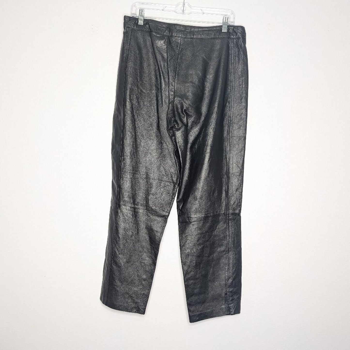 Bagatelle Vintage 90s Black Leather Pants Relaxed Fit High Waist Size 12