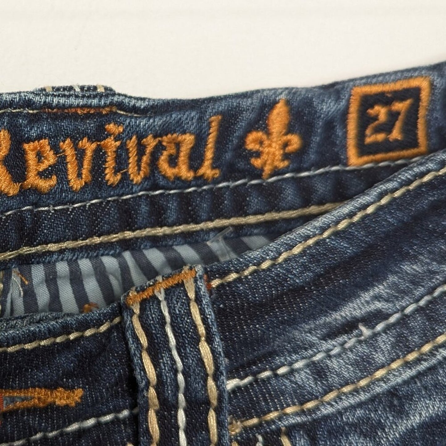 Rock Revival Angie Shorts Ombre Blue Denim Cutoff Shorts Embroidered Sequins 27