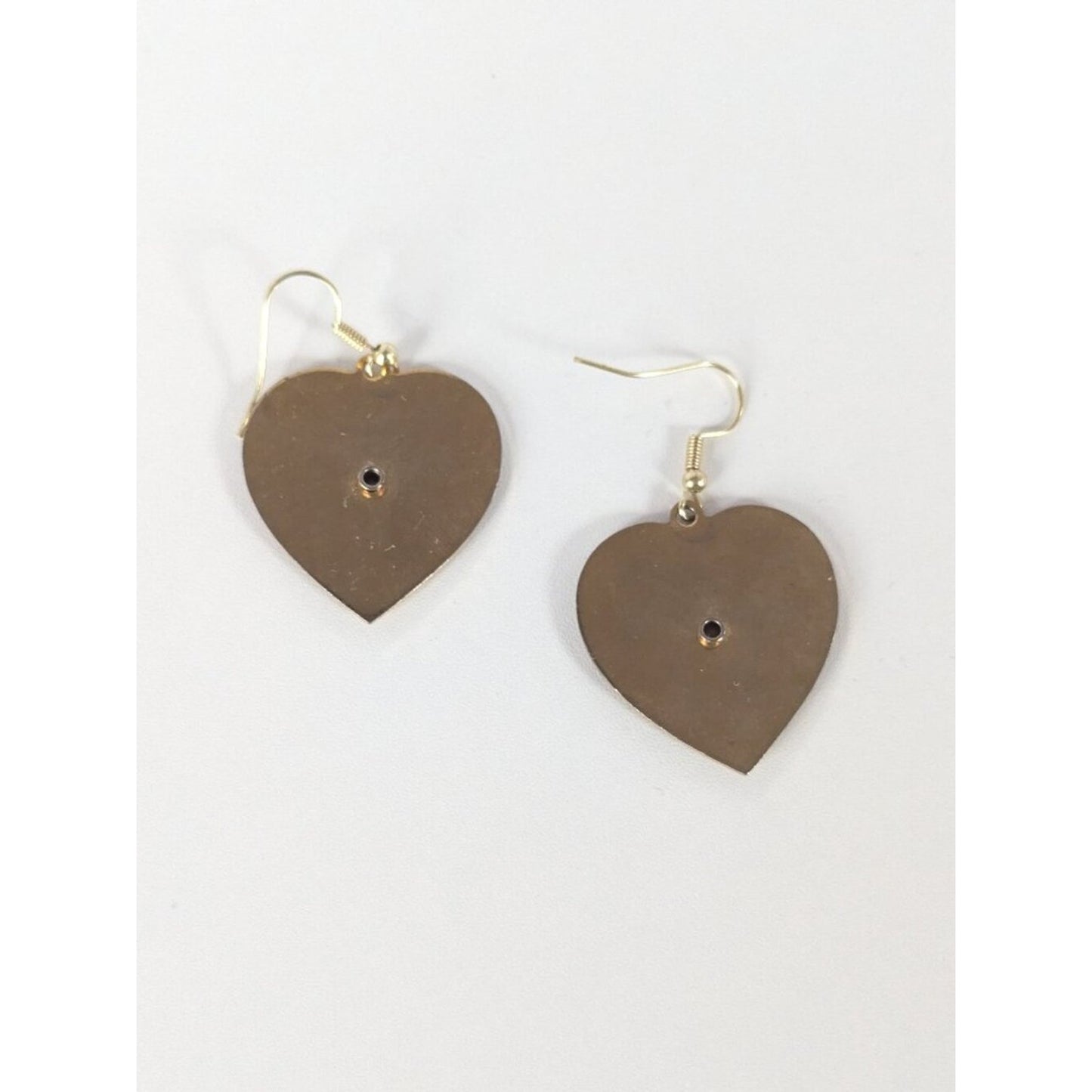 Vintage "Does He Love Me?" Heart Spinner Dangle Earrings – Gold Tone Whimsy