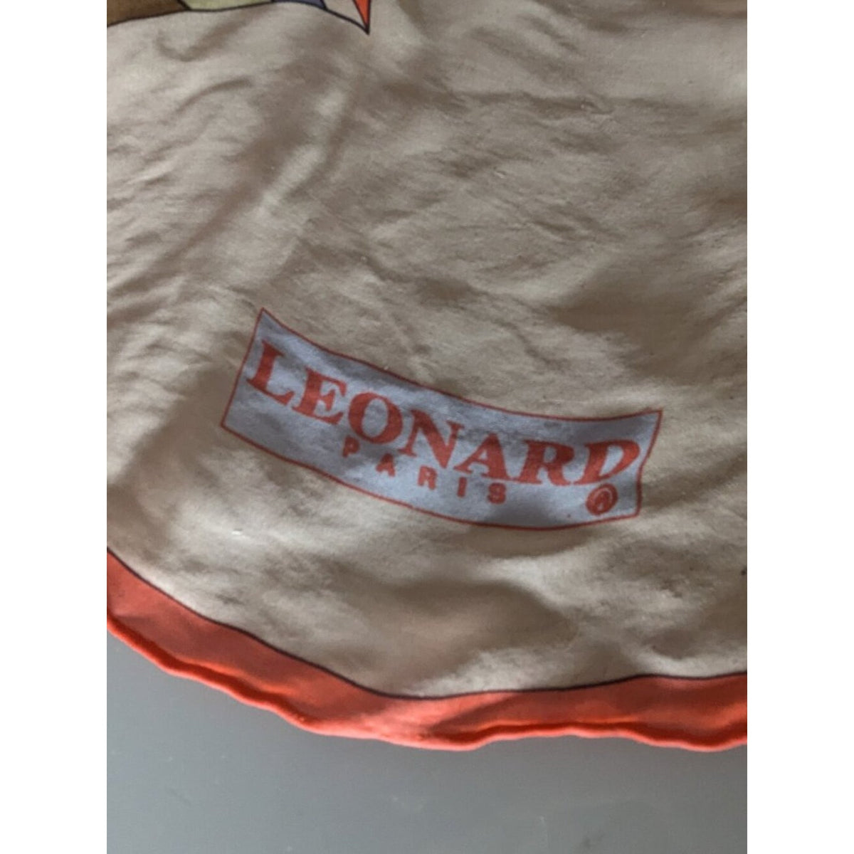 Vintage Leonard Paris Floral & Geometric 53 in Large Silk Square Scarf