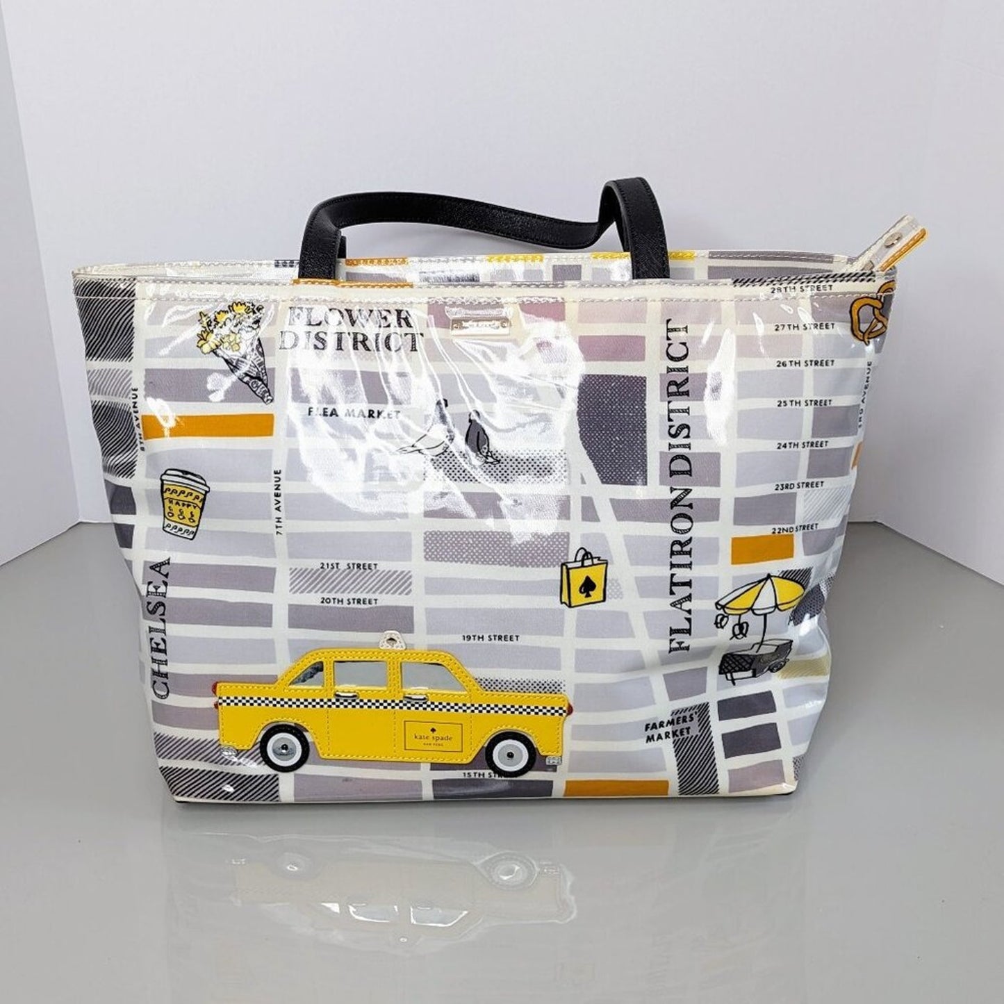 Kate Spade New York Yellow Cab Taxi NYC Francis Tote Bag Manhattan Theater