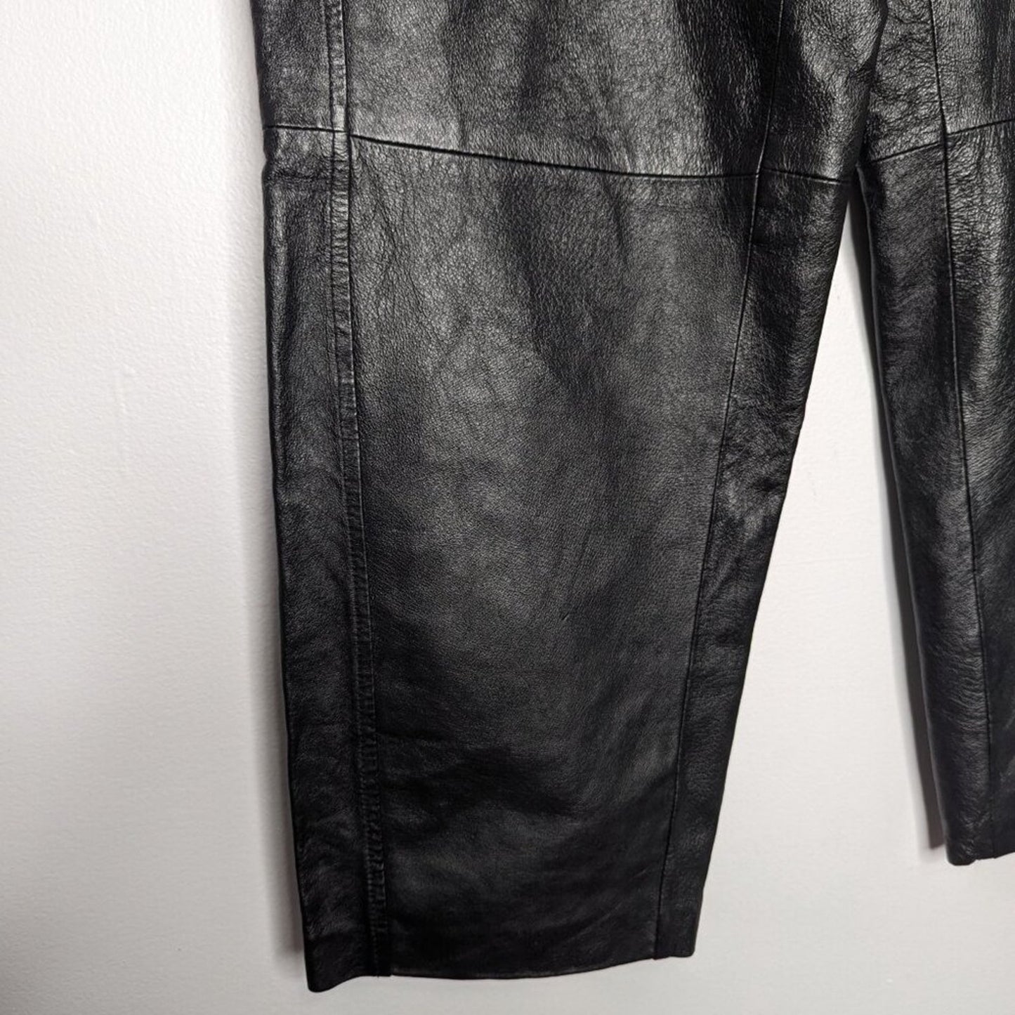 Bagatelle Vintage 90s Black Leather Pants Relaxed Fit High Waist Size 12