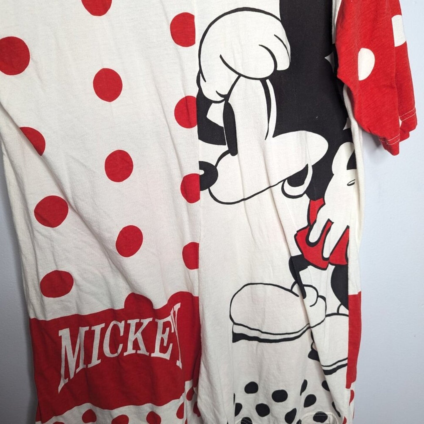 Mickey & Co Vintage Mickey Mouse Red Black Graphic Print Pajama Romper Disney L