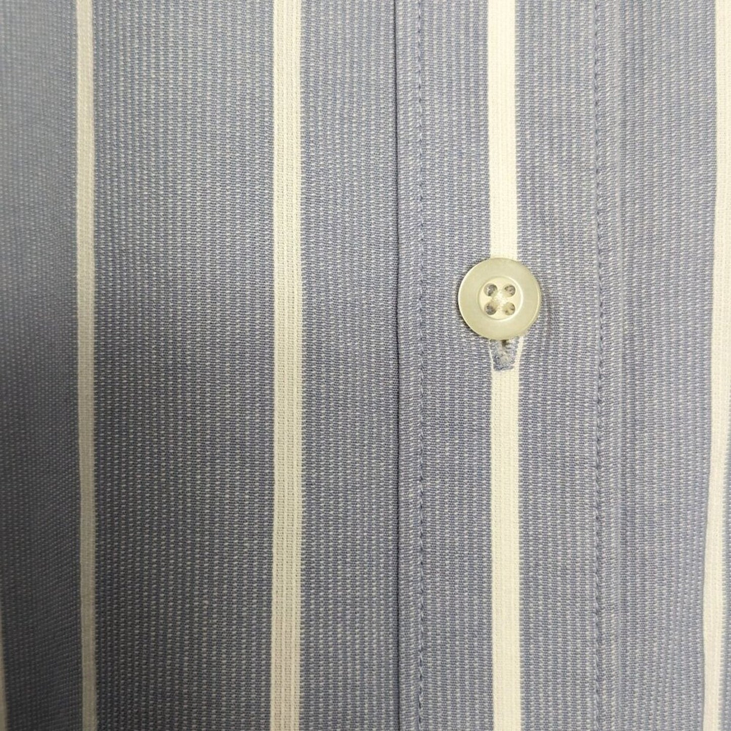 Everlane Blue White The Cotton Weave Collarless Shirtdress Striped Pockets 14