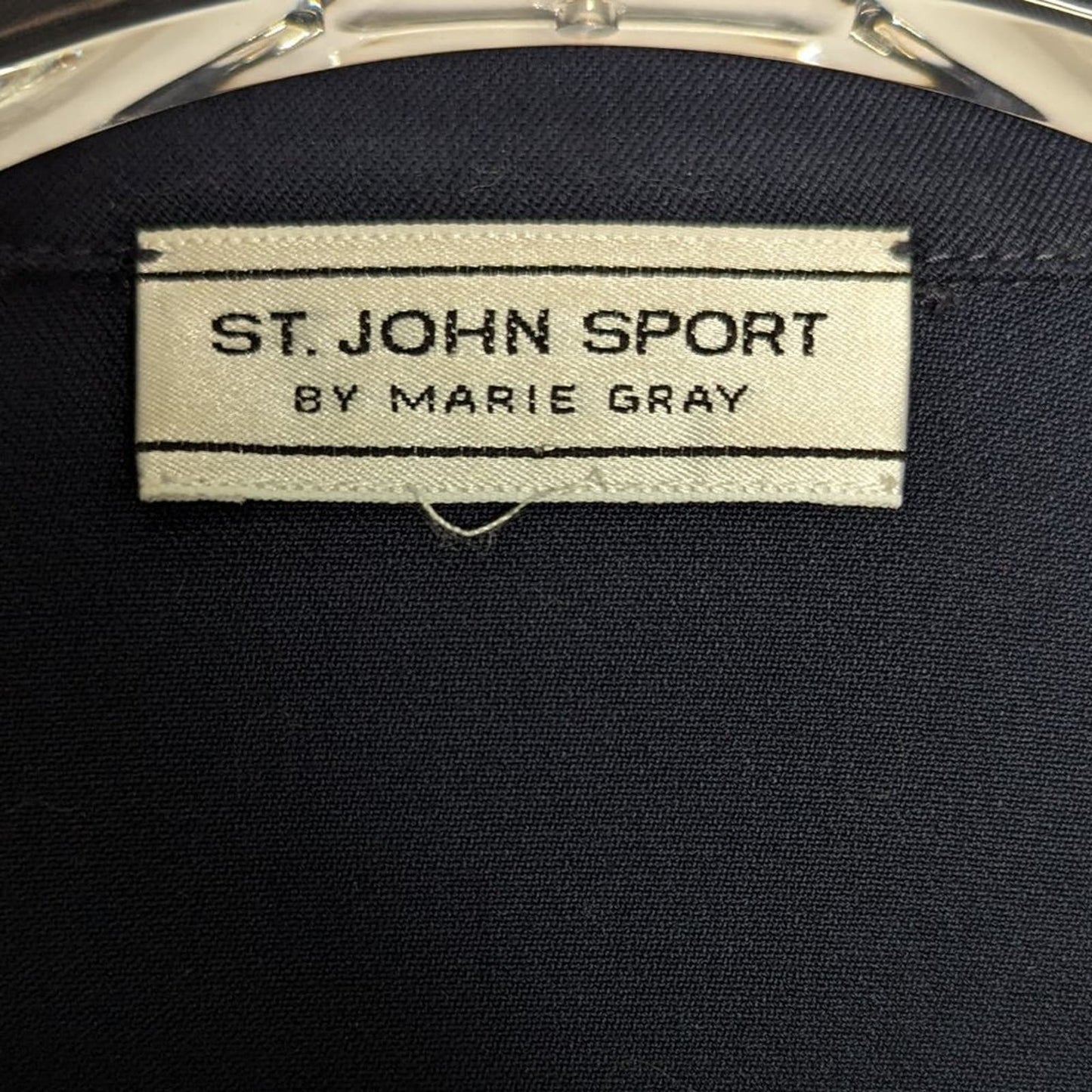 St. John Sport Vintage Navy Blue Long Sleeve Full Zip Jacket Nautical Preppy