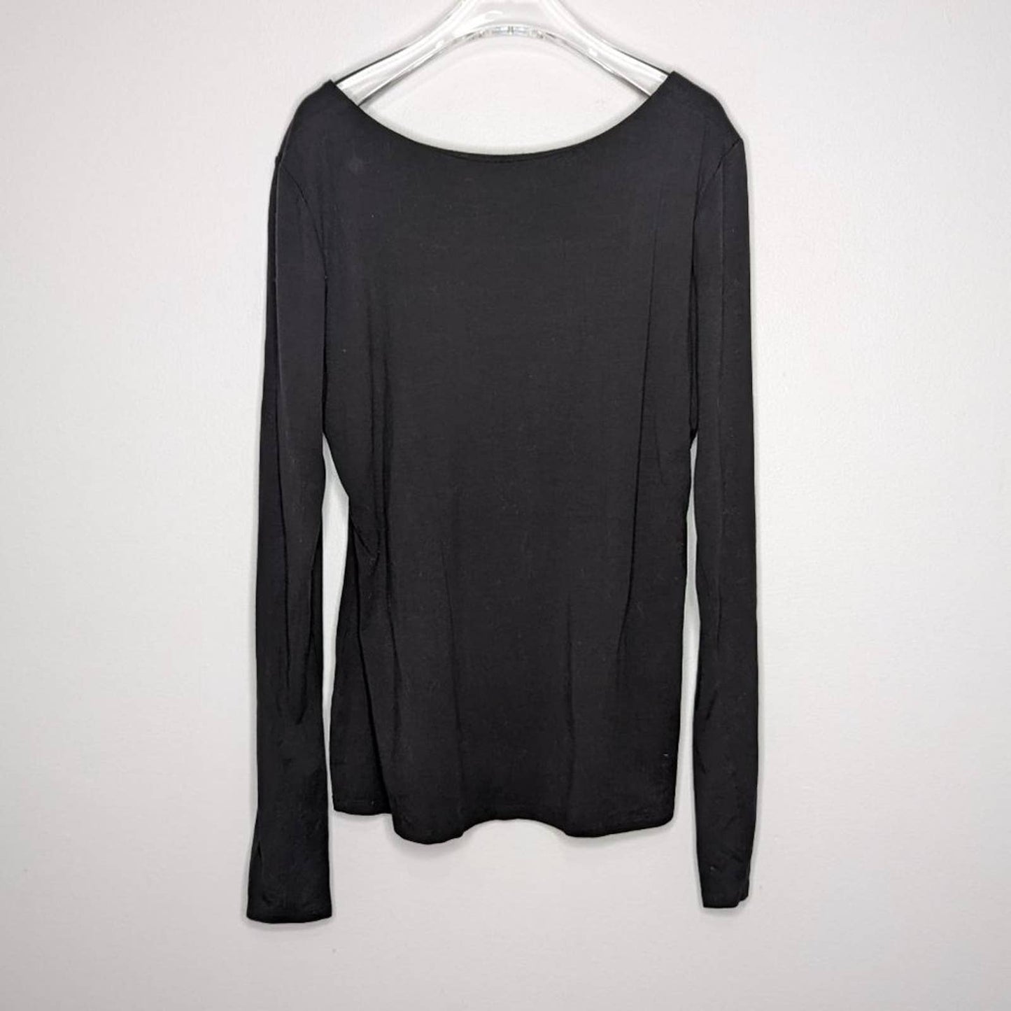 Marcella Black Yvonne Top Long Sleeve Square Neck Stretch Double Layer Jersey