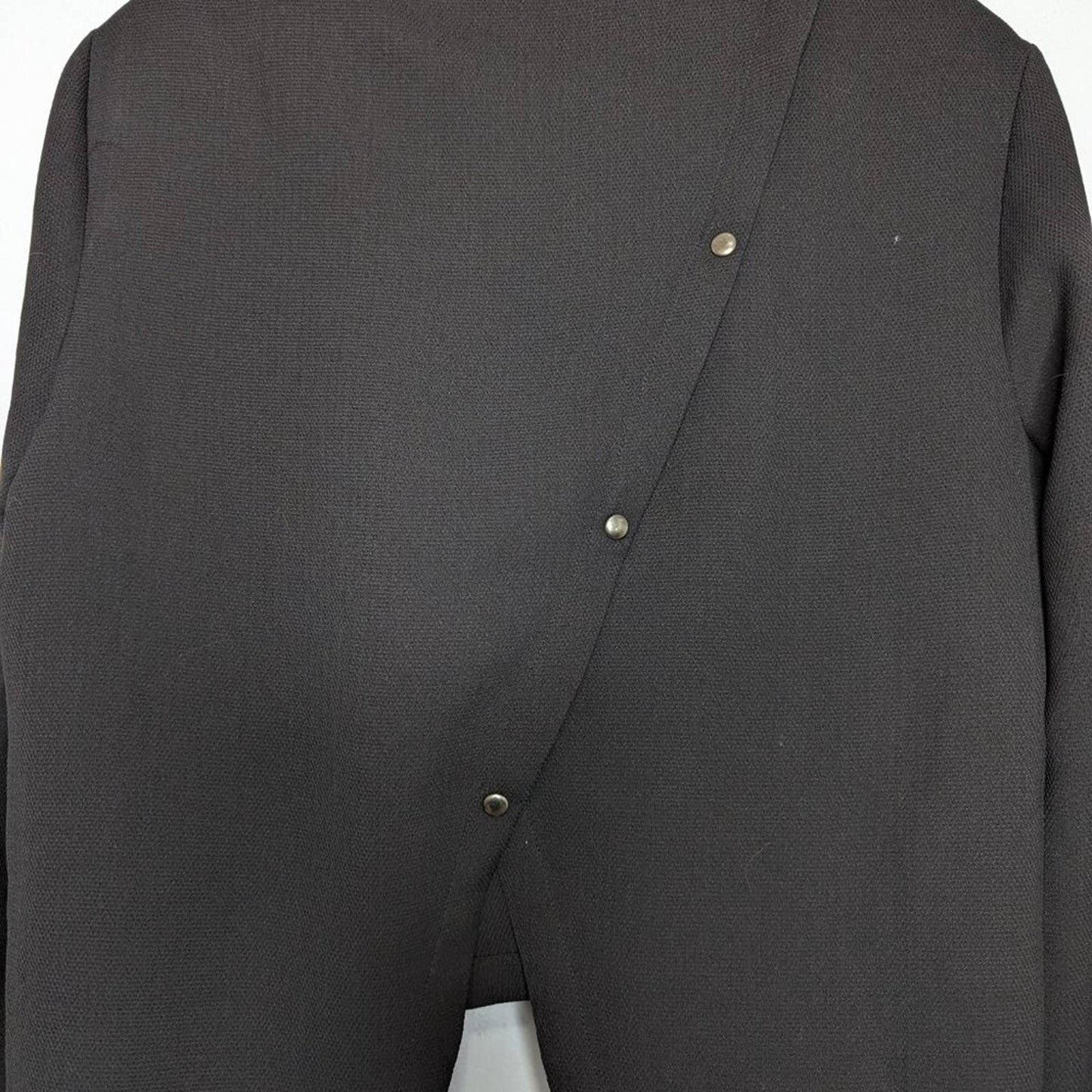 The Fifth Label Black Long Sleeve Asymmetrical Back Cropped Blouse Collared XS