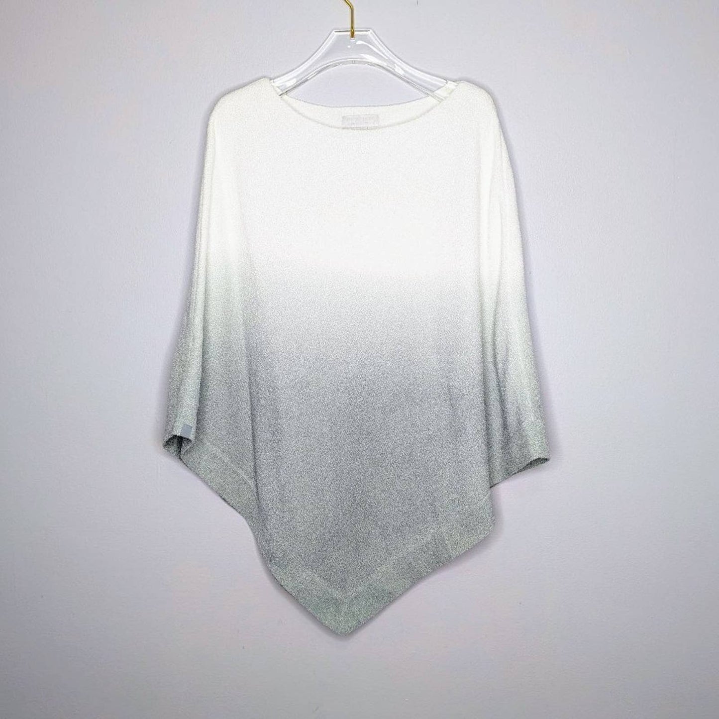 Barefoot Dreams Sea Green Cozy Chic Poncho Ombre Dyed Asymmetrical Cut One Size