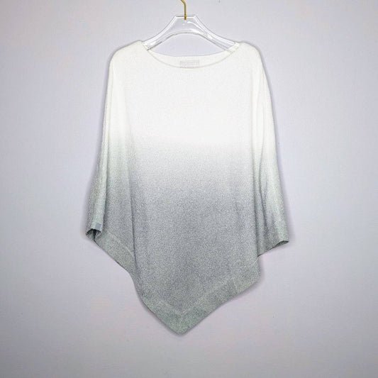 Barefoot Dreams Sea Green Cozy Chic Poncho Ombre Dyed Asymmetrical Cut One Size