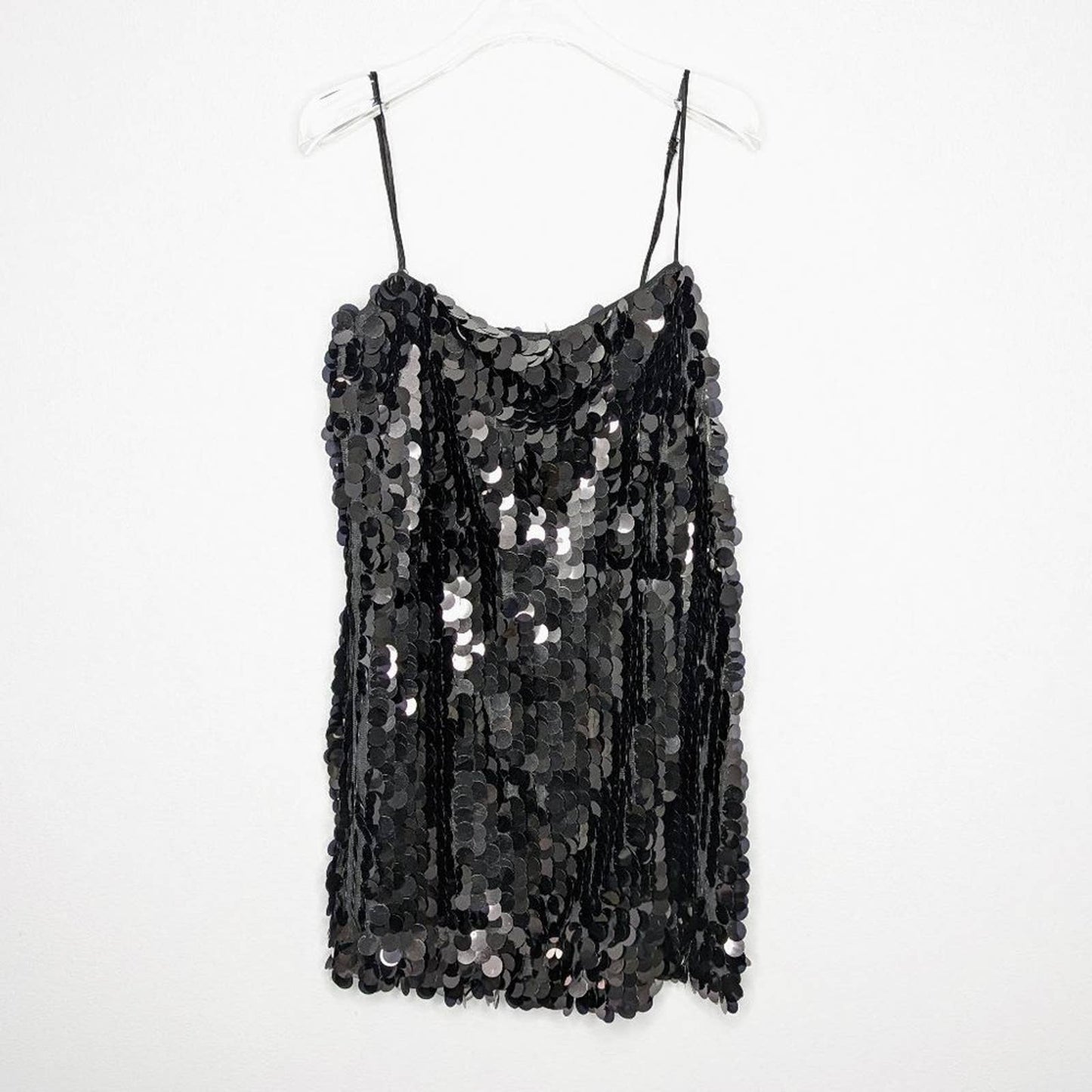 Reformation Black Alisha Dress Sleeveless Paillette Sequins Party Going Out Sz 6