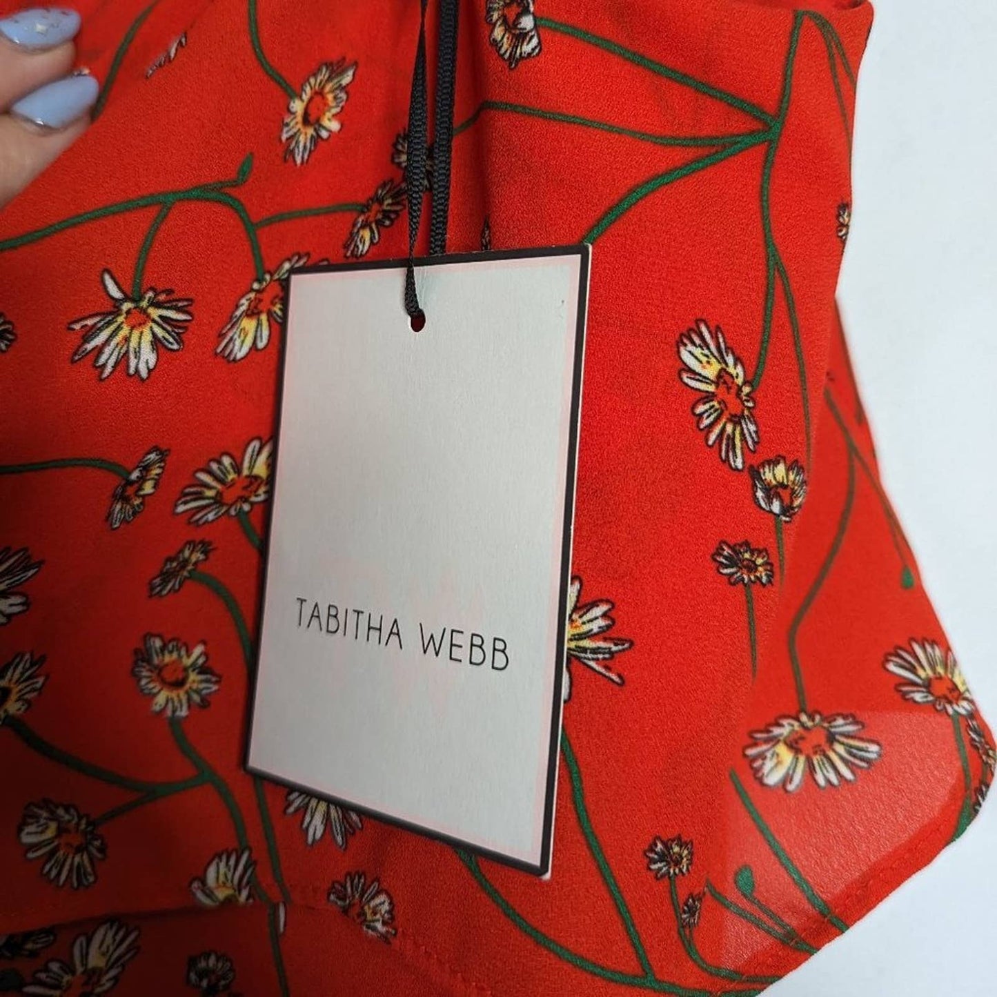 Tabitha Webb Orange Floral Tiered Sleeveless Mini Dress Square Neck Size 0 NWT