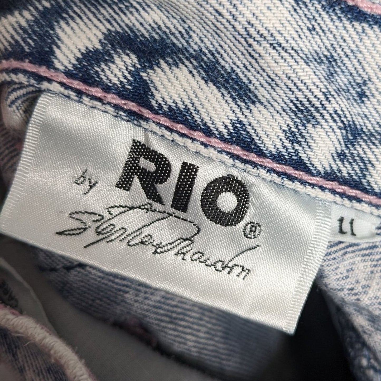 Rio By Stephen Mardon Vintage Acid Washed Jeans 80's Rose Print