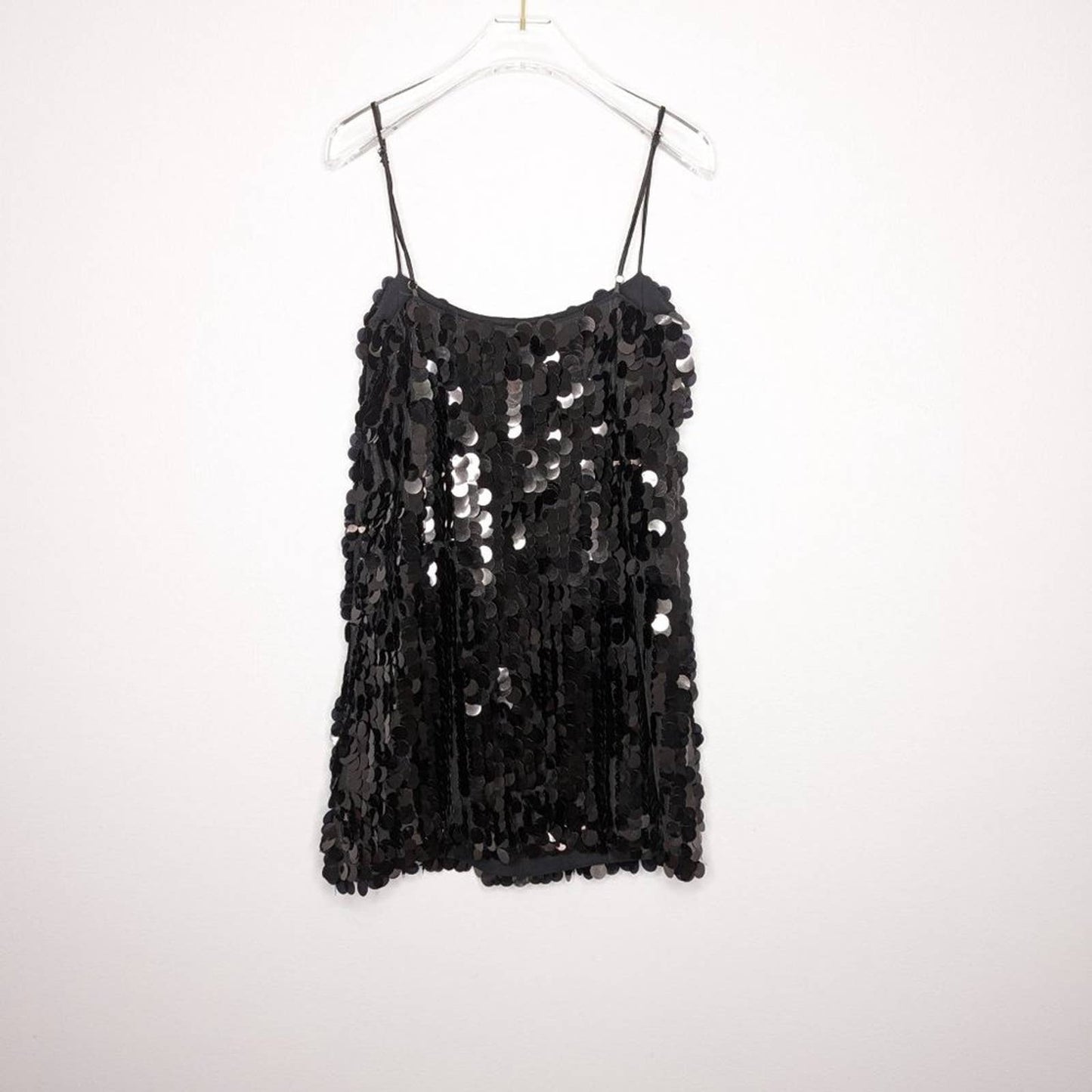 Reformation Black Alisha Dress Sleeveless Paillette Sequins Party Going Out Sz 6