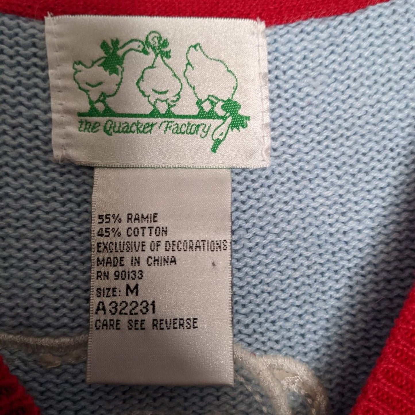 The Quacker Factory Vintage V-Neck Christmas Cardigan Snowman Angel Size M