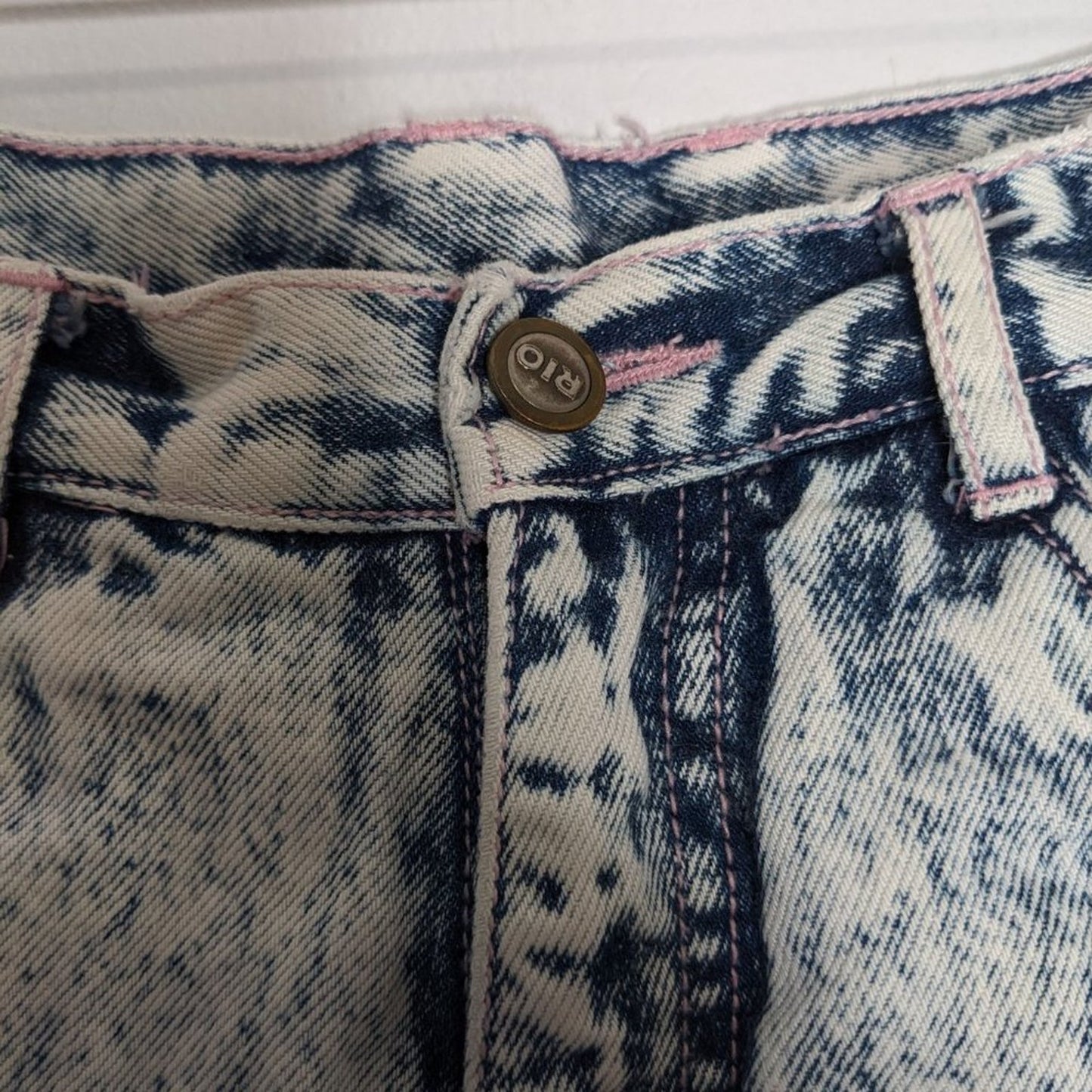 Rio By Stephen Mardon Vintage Acid Washed Jeans 80's Rose Print