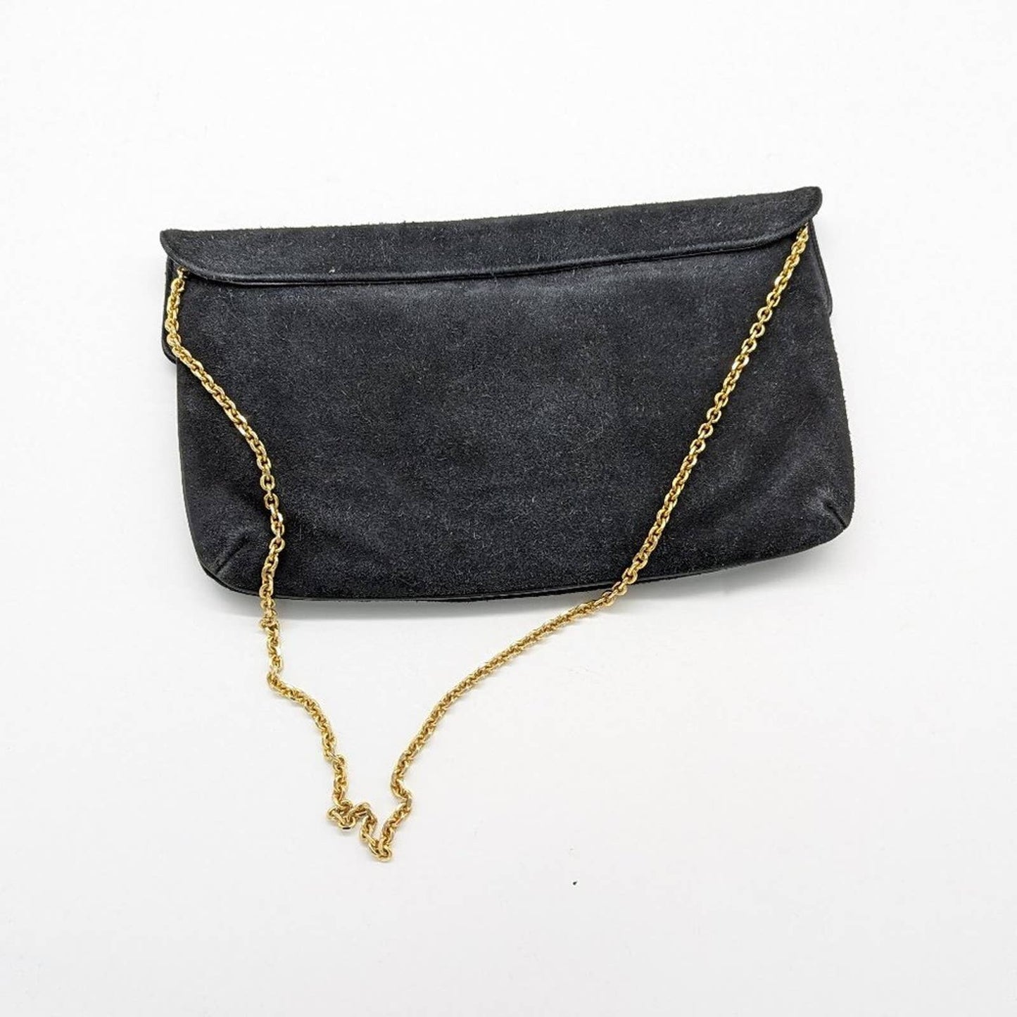 Originals By Caprice Vintage Black Suede Convertible Bag Snap Close Chain Strap