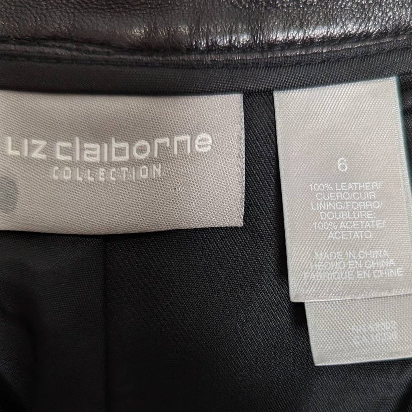 Liz Claiborne Vintage Black Soft Leather Pants Relaxed Fit High Waist Size 6