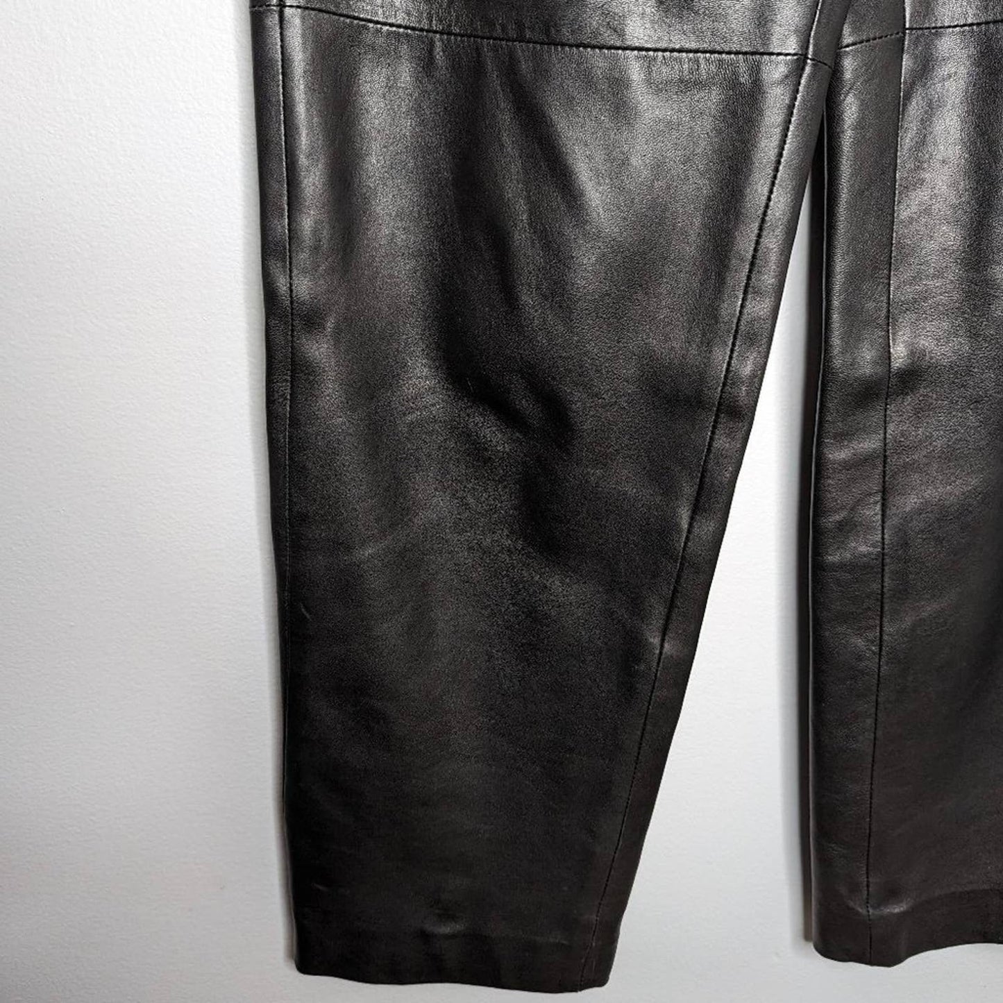 Liz Claiborne Vintage Black Soft Leather Pants Relaxed Fit High Waist Size 6