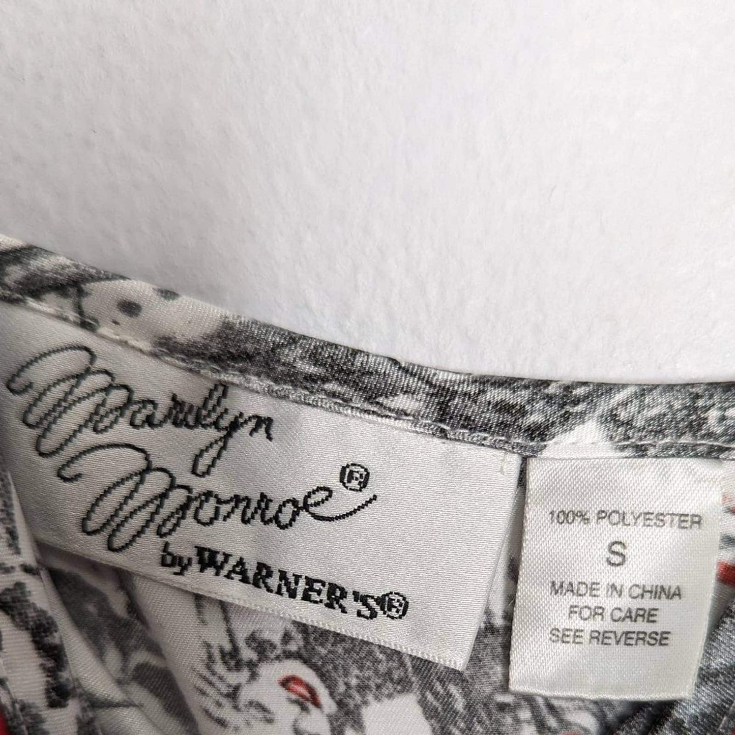 Marilyn Monroe by Warners Vintage Graphic Print Satin Slip Dress Nightie Size S