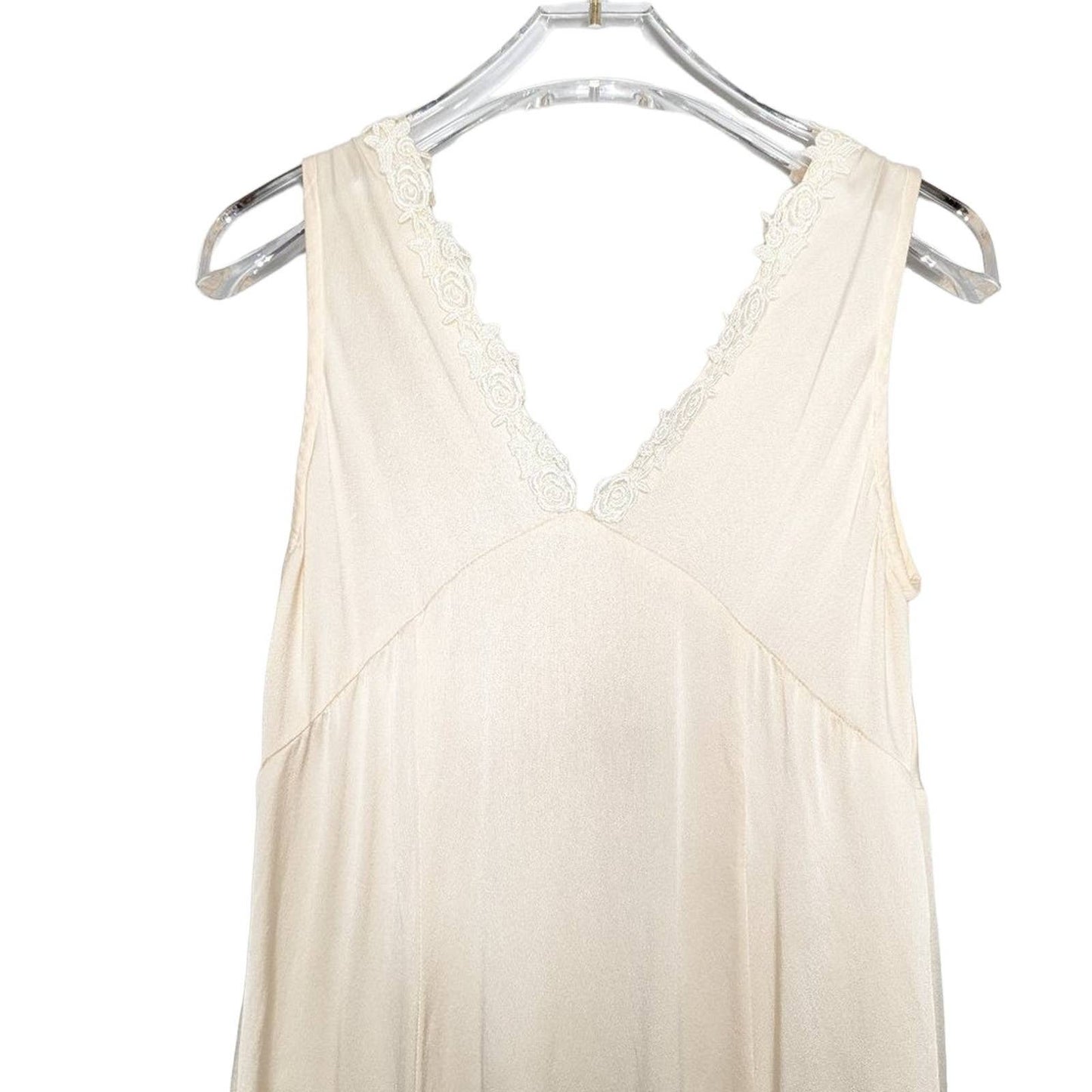 Queen Anne's Lace Eileen West Couture Vintage 80's Champagne Silk Nightgown