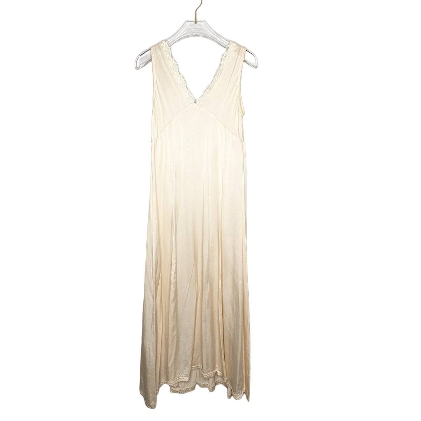 Queen Anne's Lace Eileen West Couture Vintage 80's Champagne Silk Nightgown